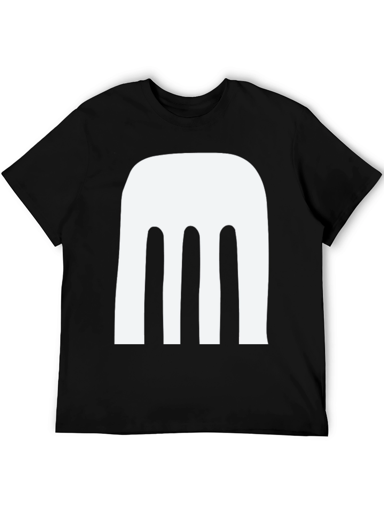 Black Abstract White Design Black T-Shirt view 5