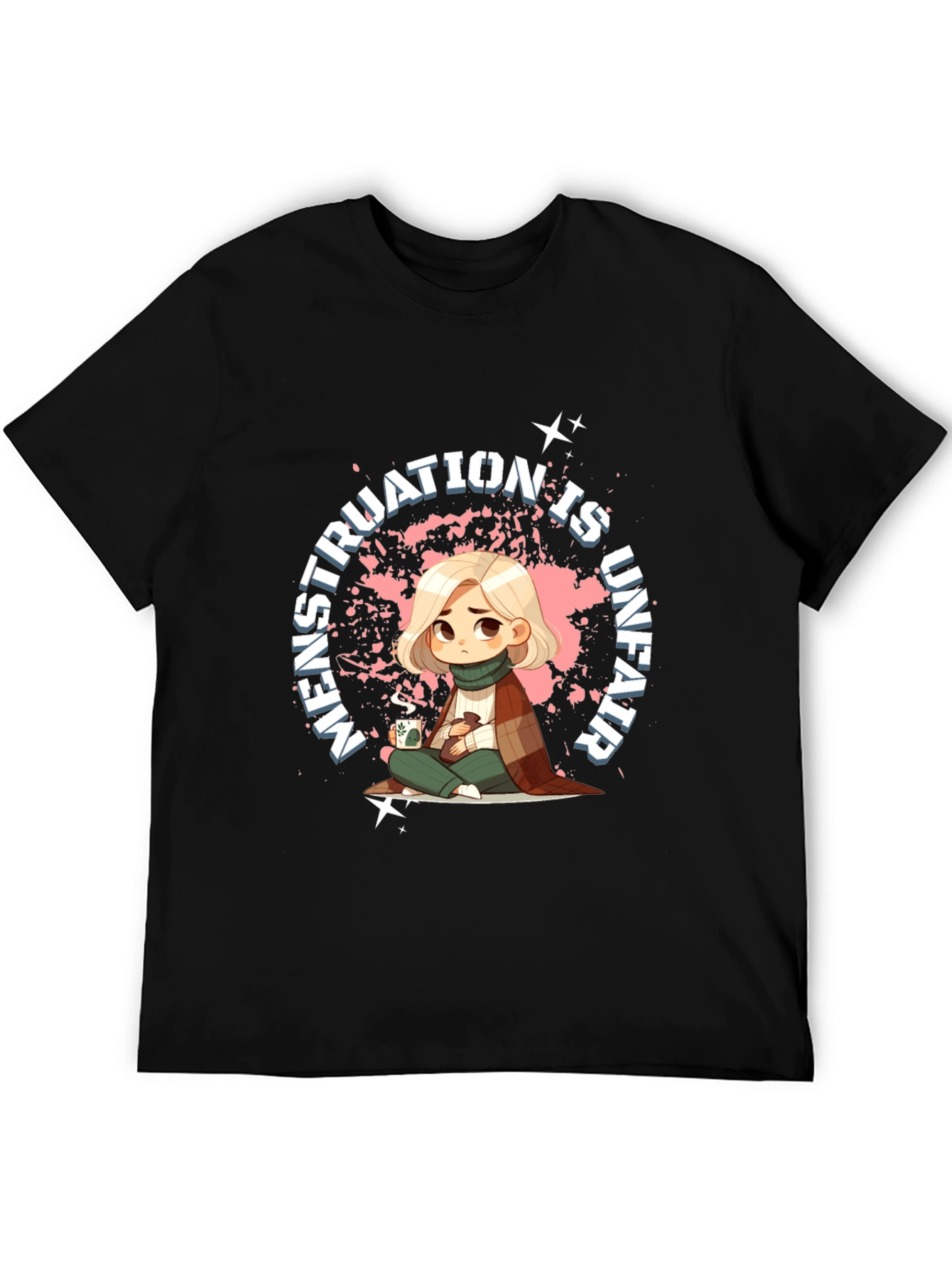 Black Menstruation is Unfair Graphic Tee - Comfort & Style view 5