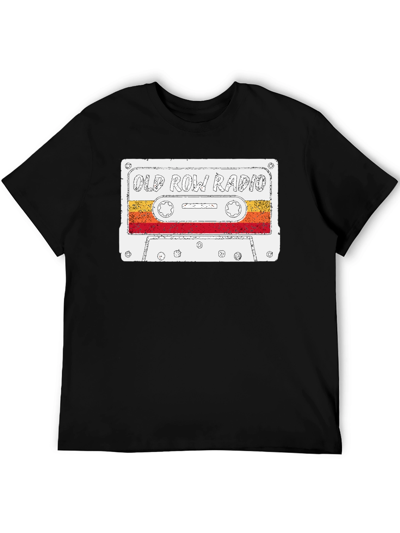 Black Vintage Old Row Radio Cassette Graphic Tee view 5