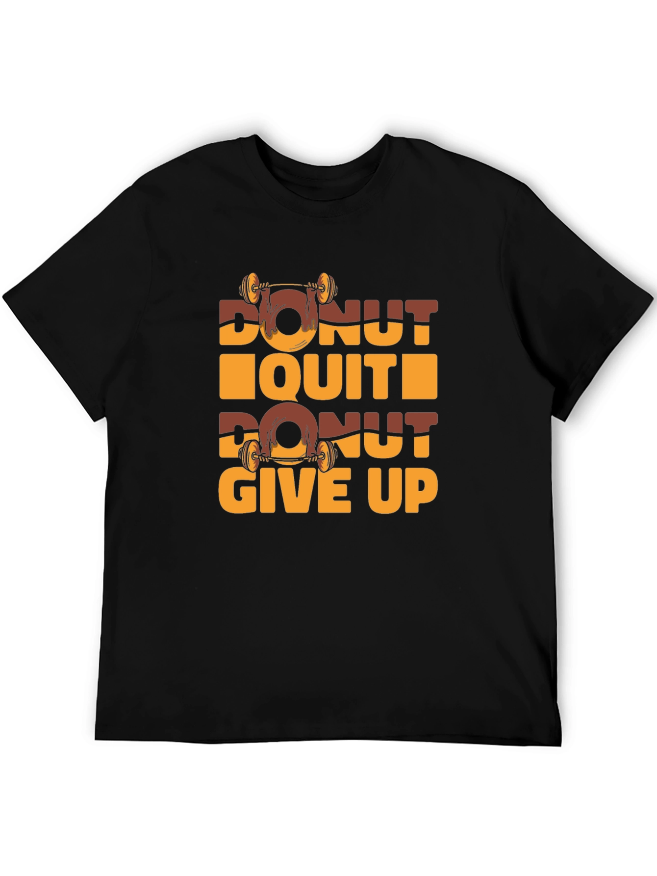 Black Donut Quit Funny Gym Workout T-Shirt view 5