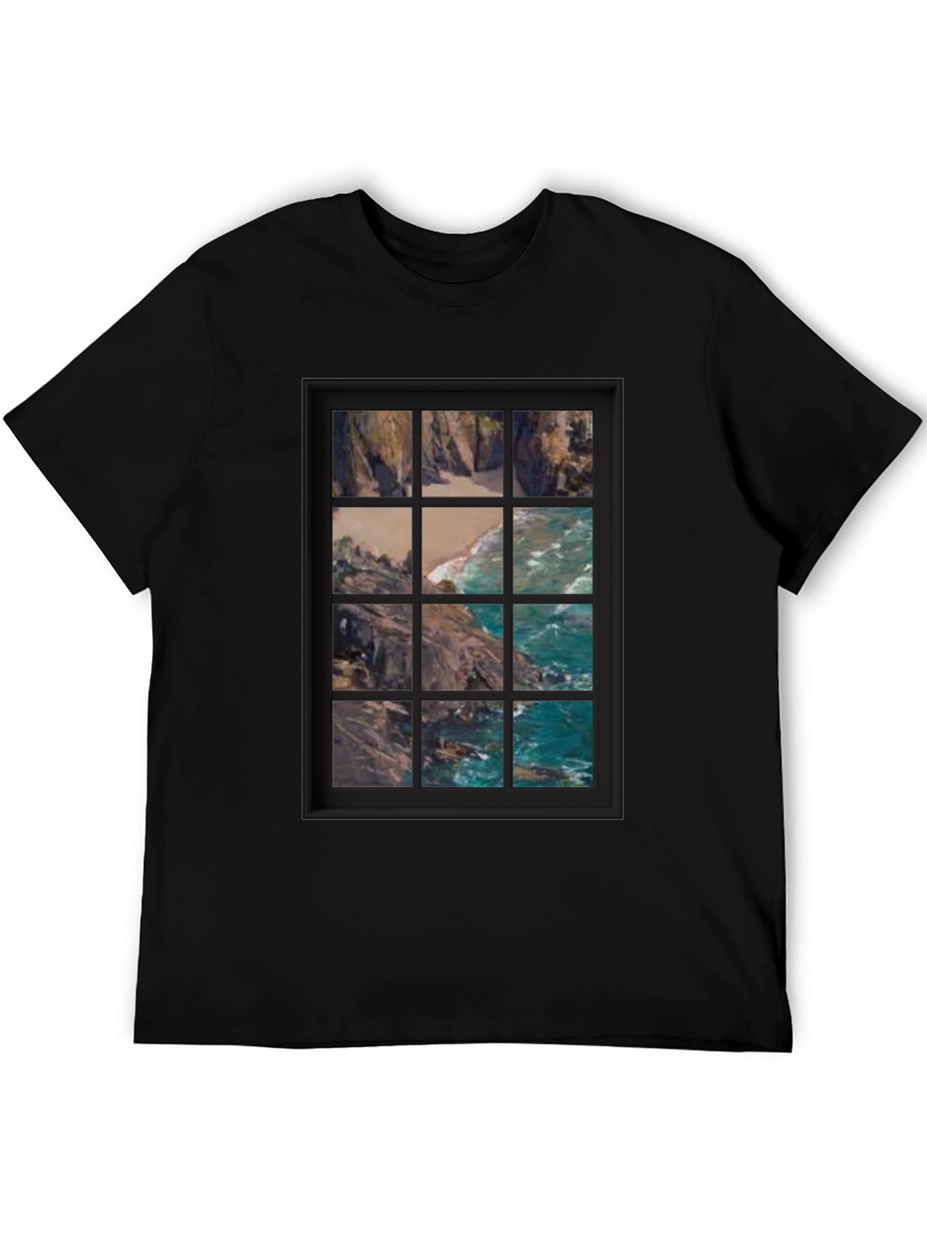 Black Coastal View Graphic Tee view 5