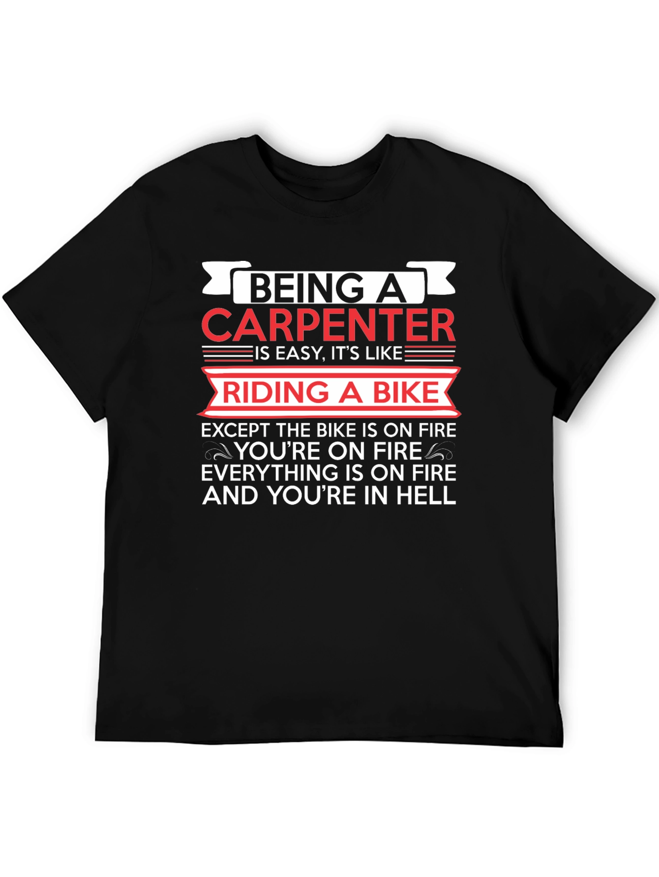 Black Carpenter's Humor Black T-Shirt view 5