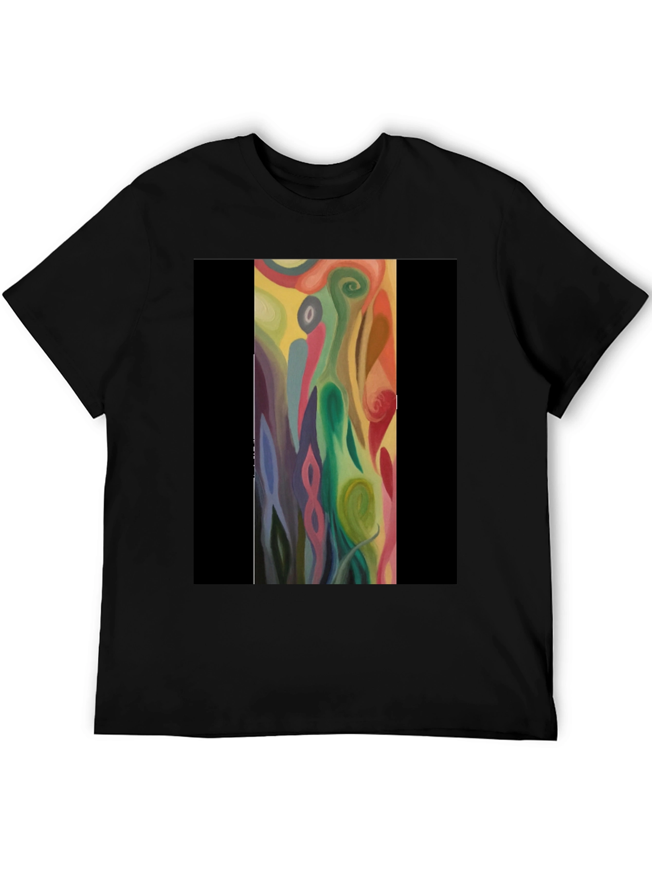 Black Abstract Art T-Shirt - Modern Artistic Design view 5
