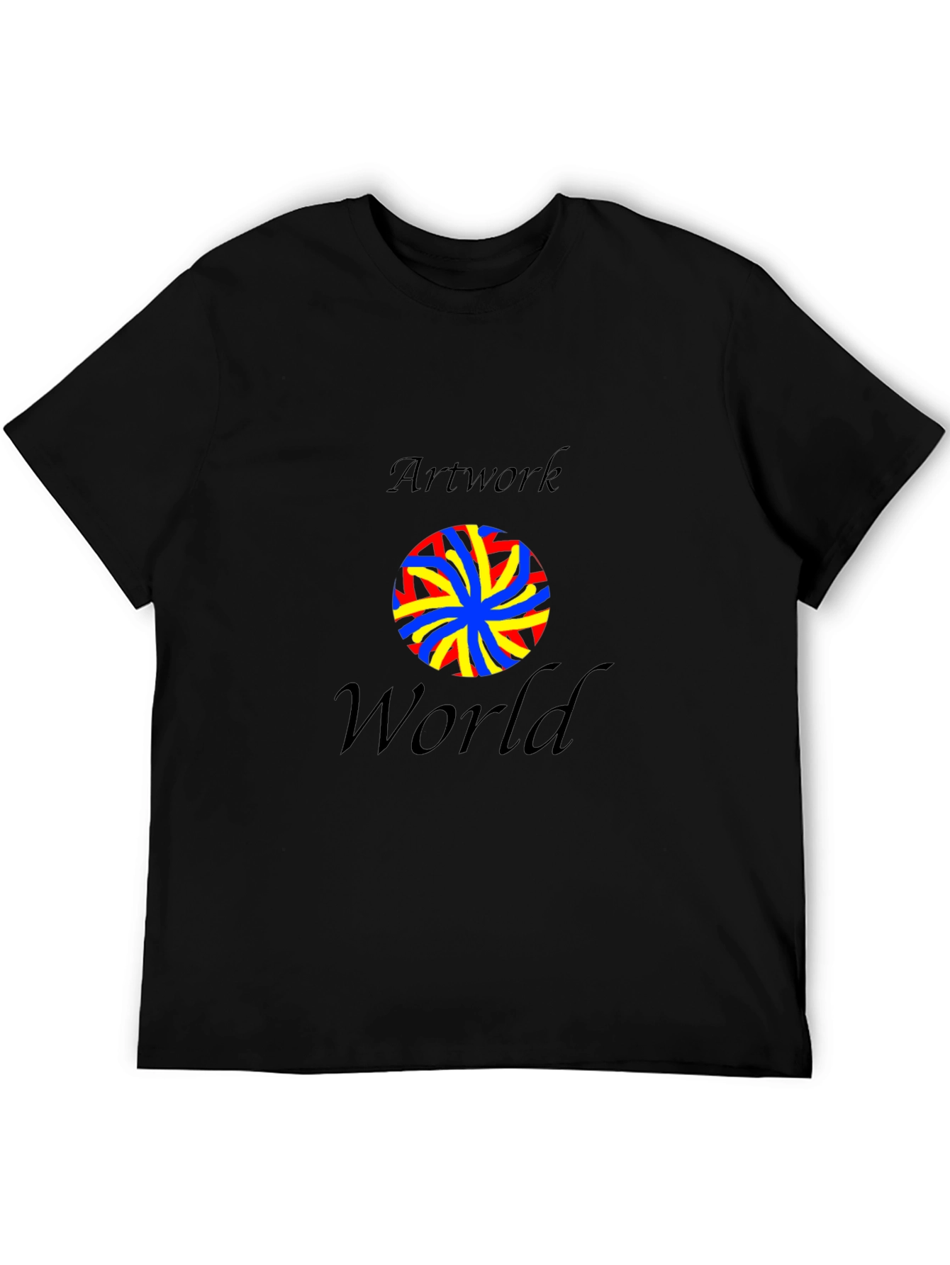 Black Artwork World Graphic Tee - Black view 5