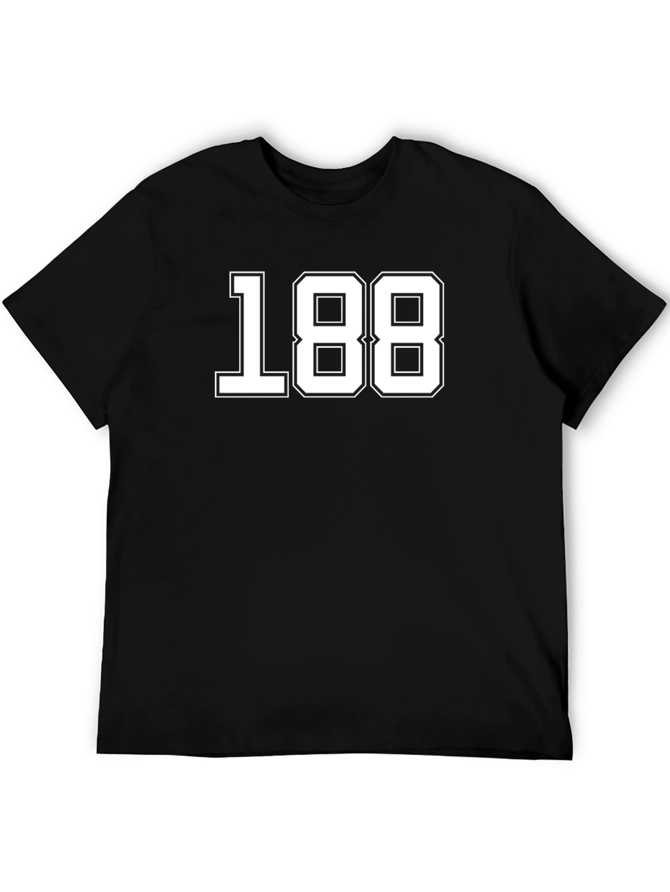 Black Black T-Shirt with White Number 188 view 5