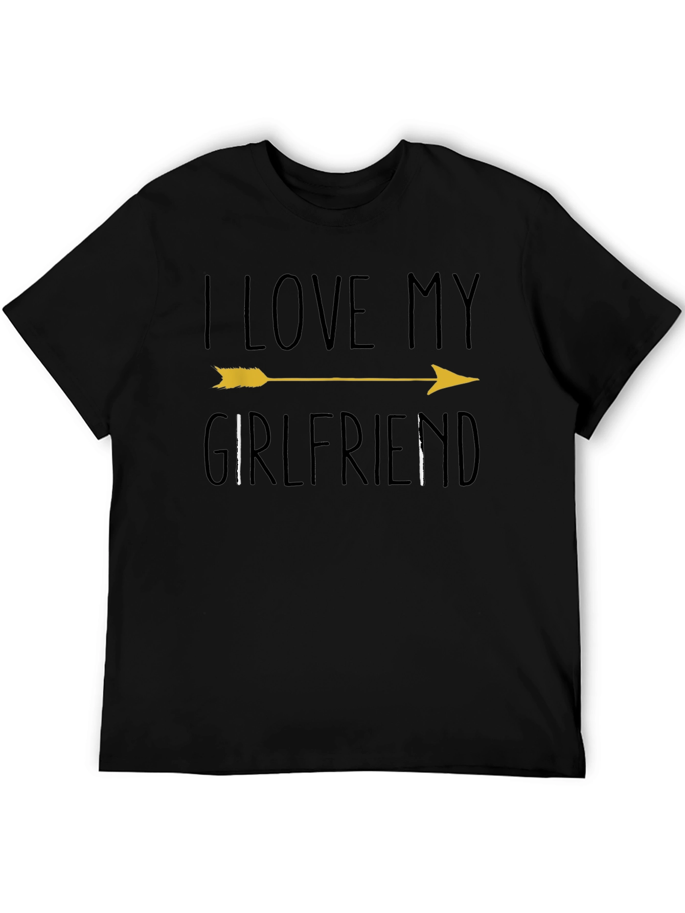 Black I Love My Girlfriend Arrow Graphic T-Shirt view 5