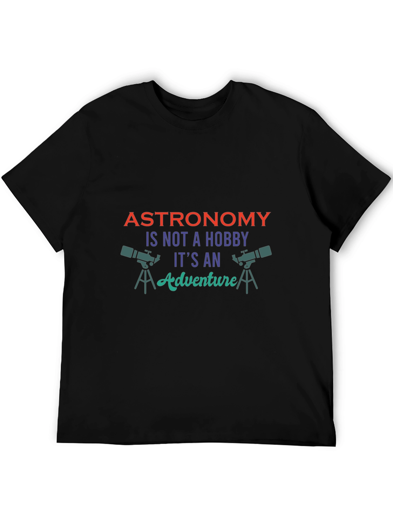 Black Astronomy Adventure Graphic Tee - Black Cotton view 5