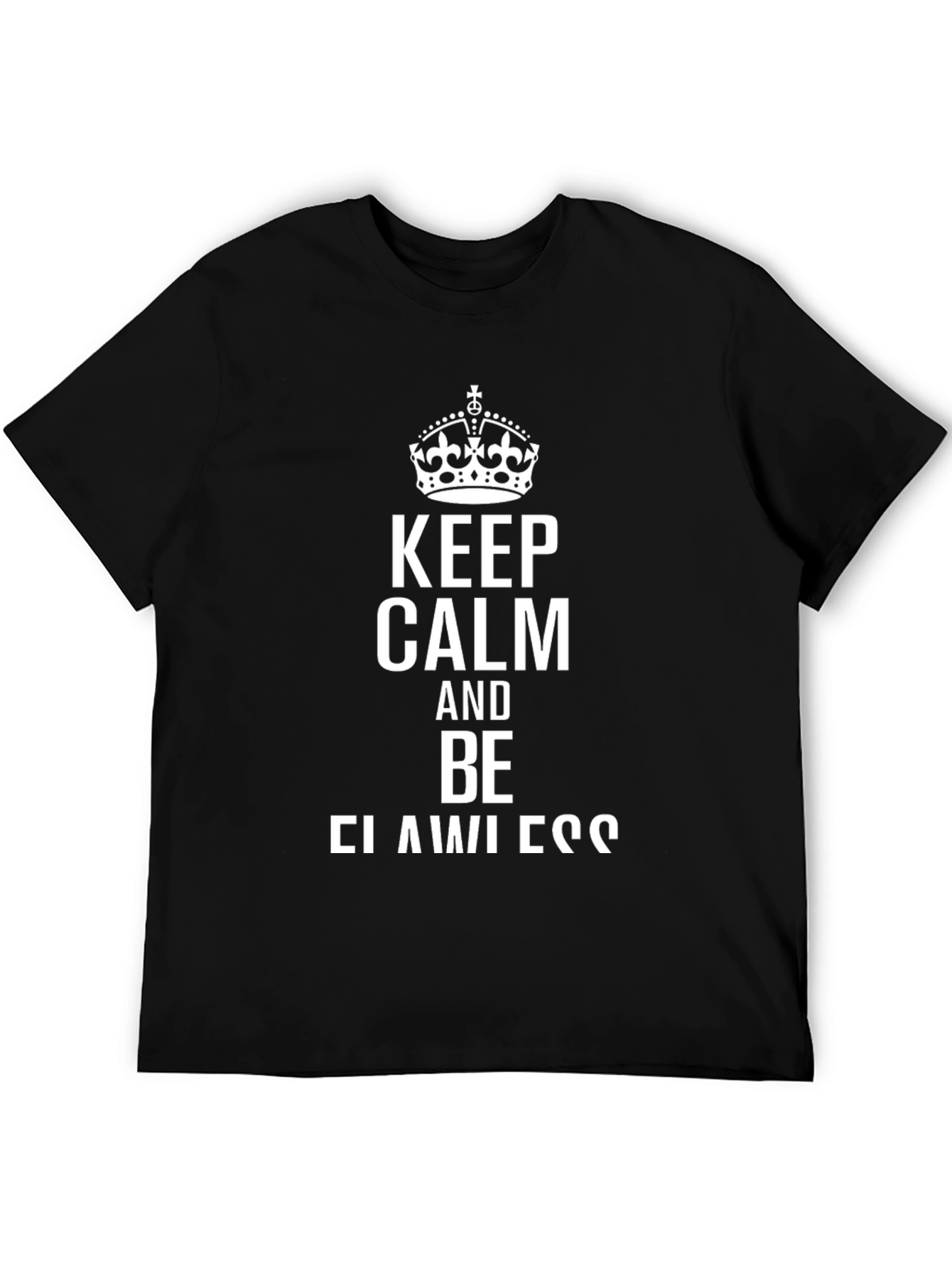 Black Keep Calm Flawless Crown Graphic Tee view 5