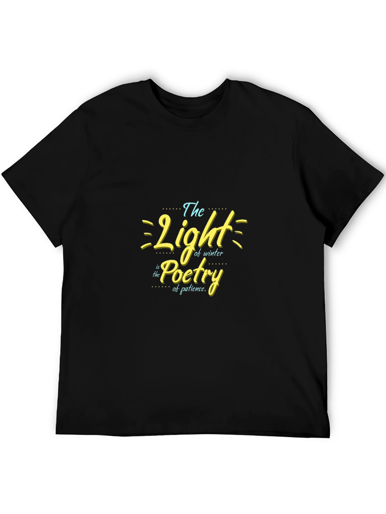 Black The Light of Winter Poetry T-Shirt view 5