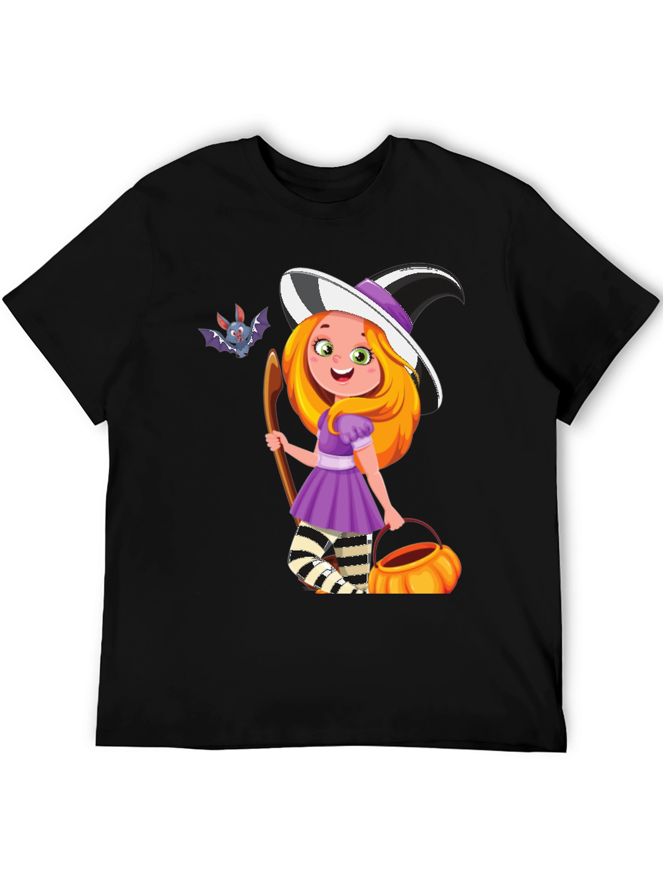 Black Halloween Witch Girl T-Shirt view 5