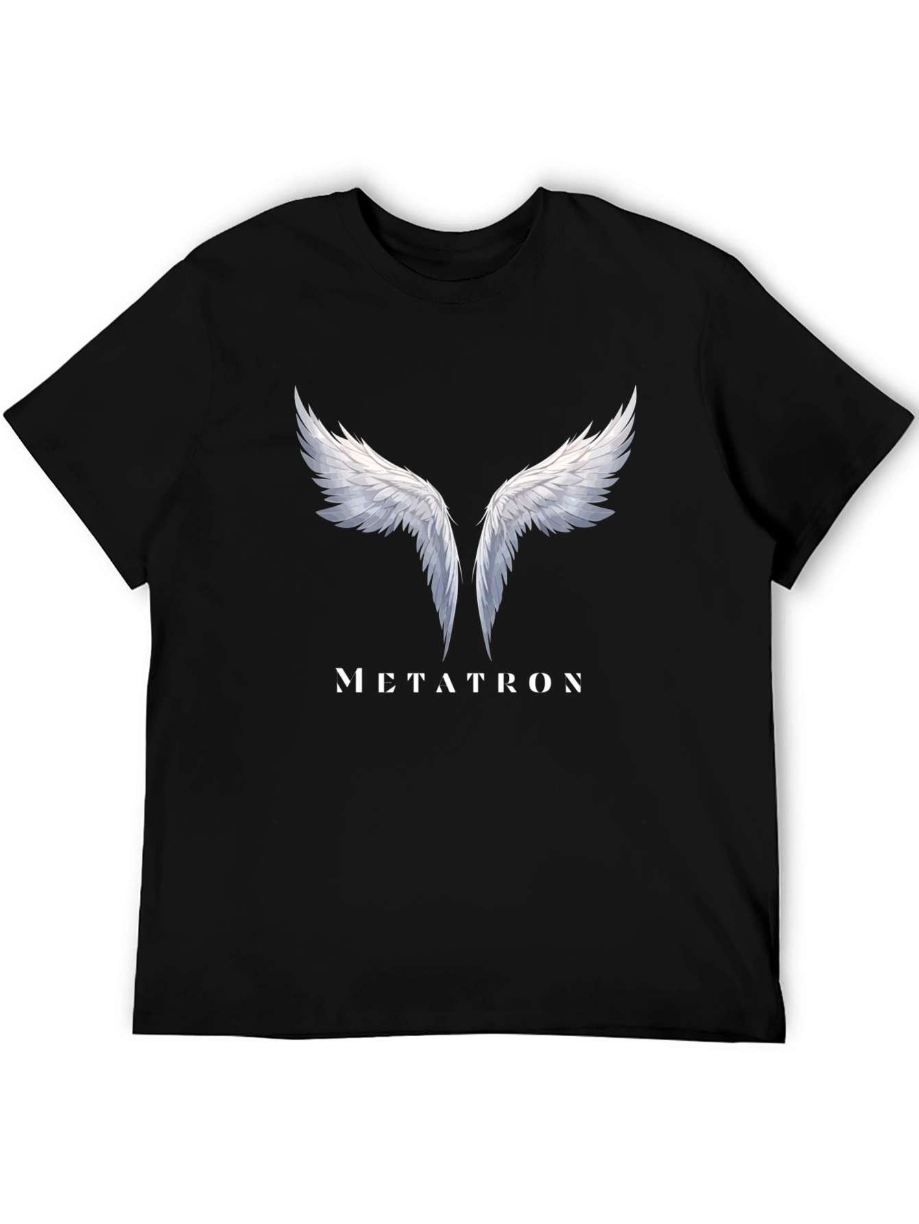 Black Metatron Wings Graphic Black T-Shirt view 5