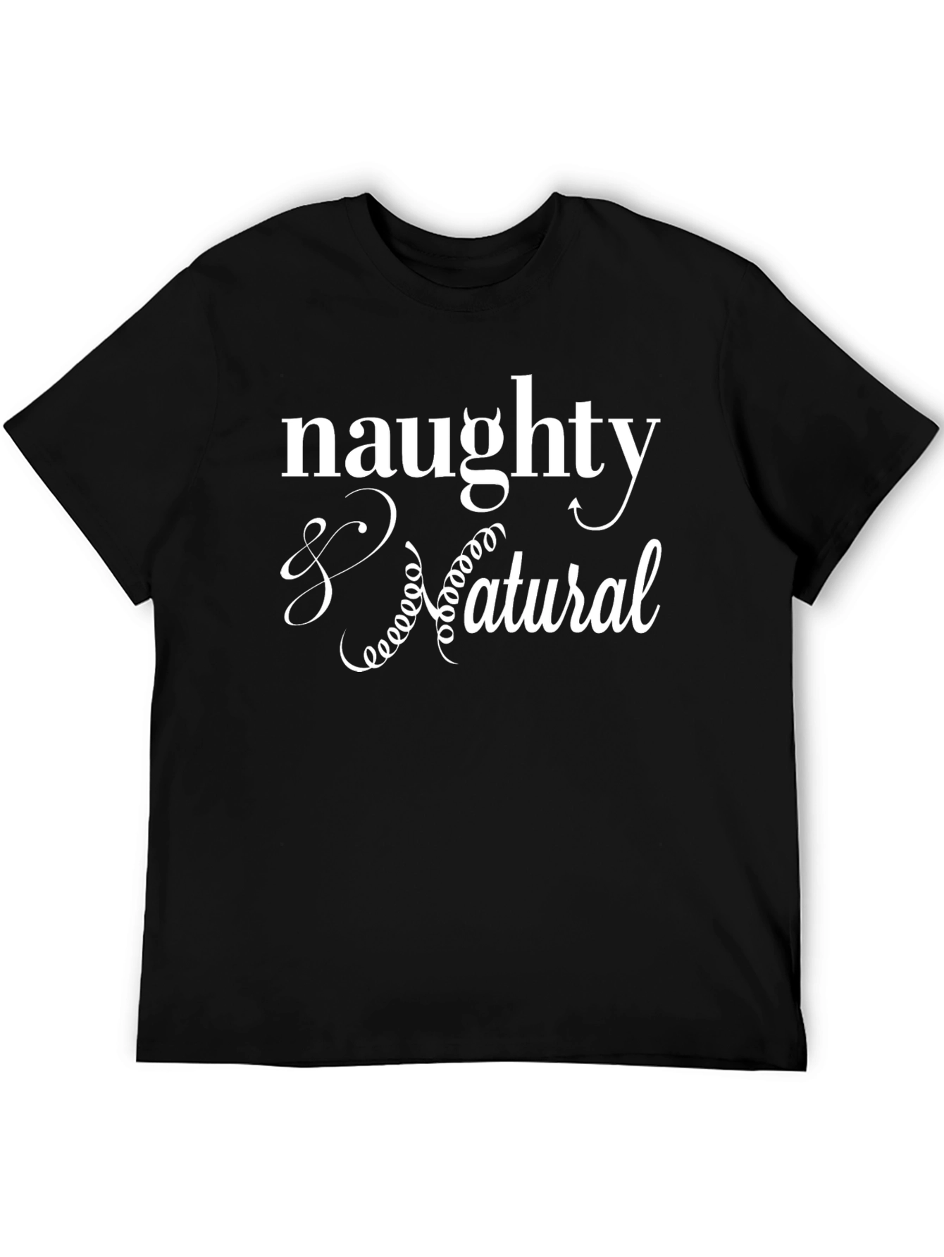 Black Naughty & Natural Graphic T-Shirt view 5