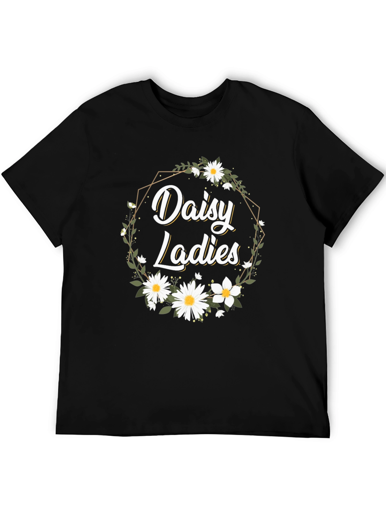 Black Daisy Ladies Graphic Tee - Floral Print view 5