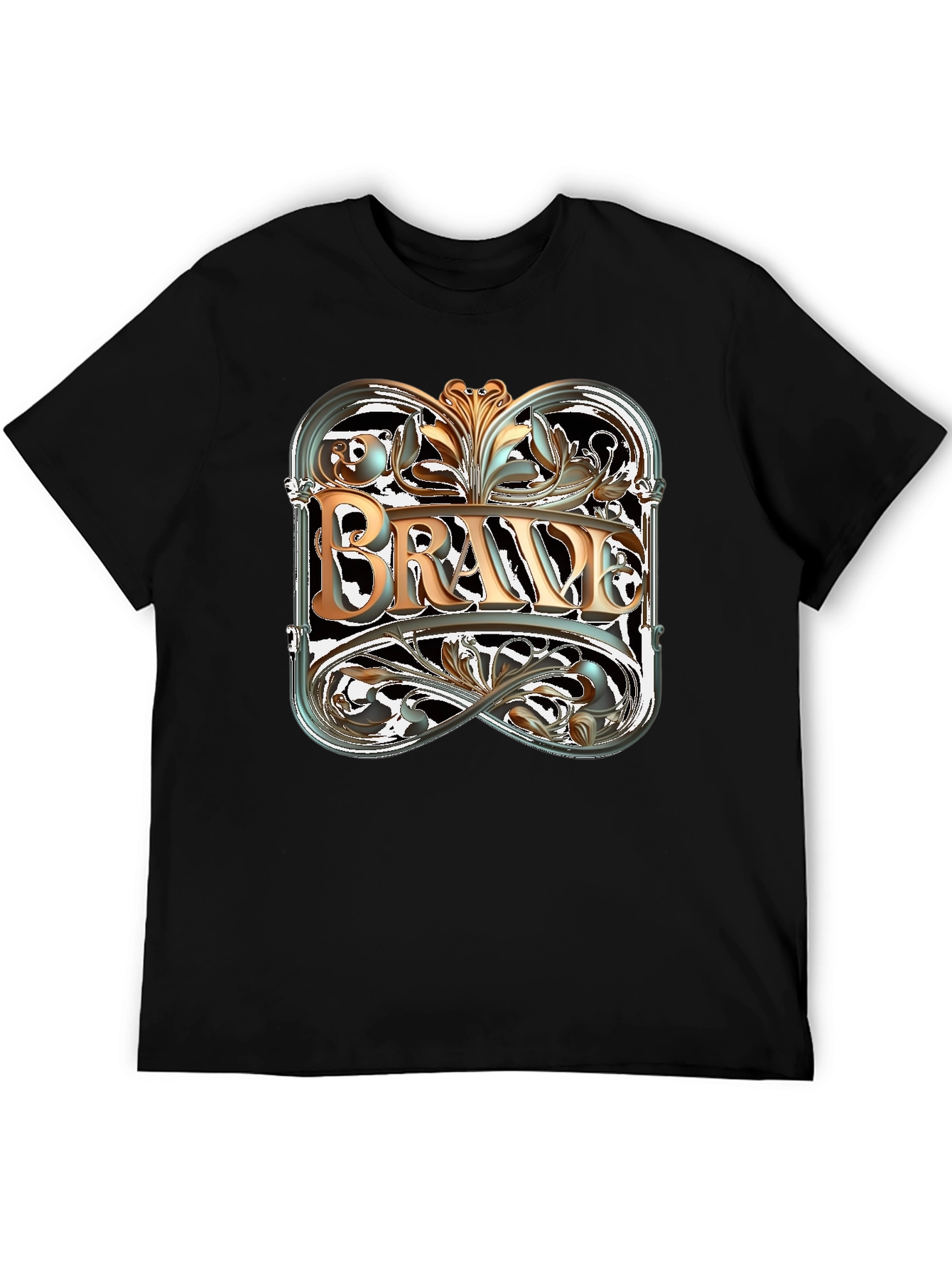 Black Brave Graphic Tee - Black Cotton Blend view 5