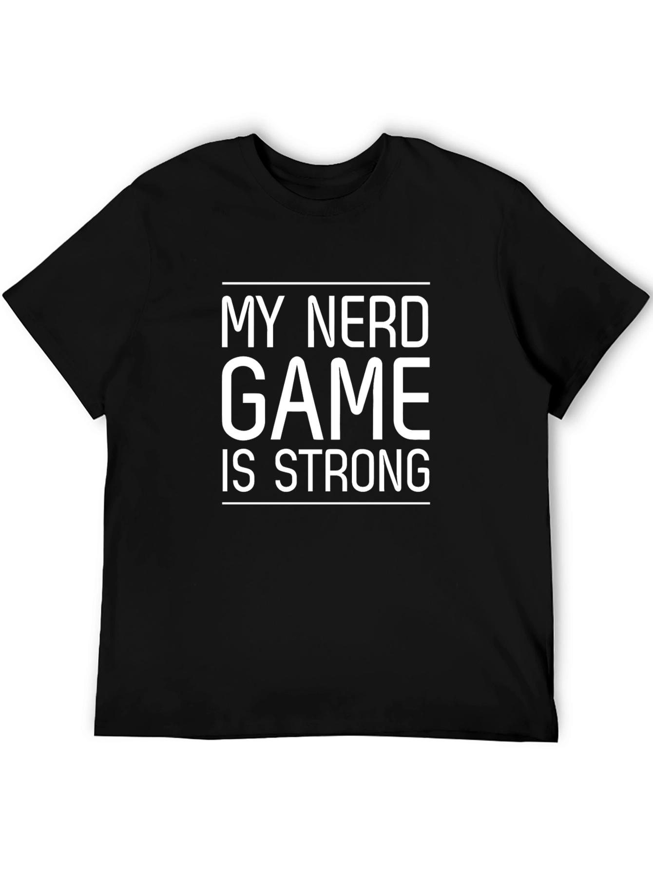 Black My Nerd Game Is Strong T-Shirt, Black view 5