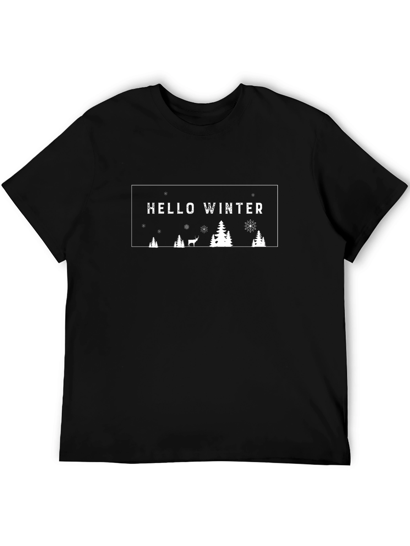 Black Hello Winter Graphic T-Shirt view 5