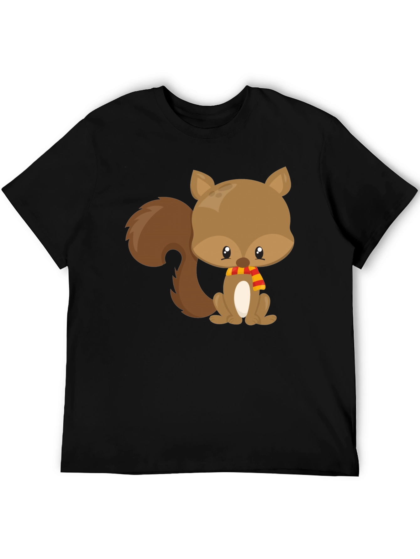 Black Cute Squirrel Black T-Shirt view 5