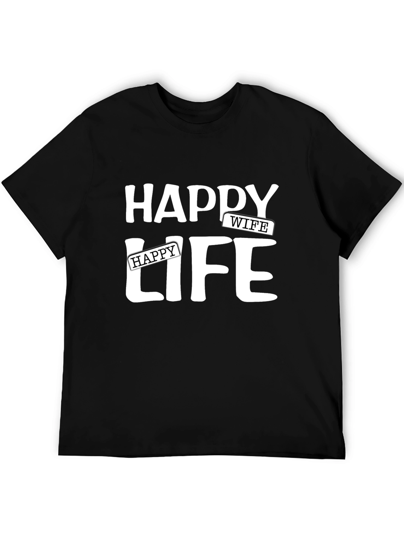 Black Happy Wife Happy Life Graphic Tee view 5