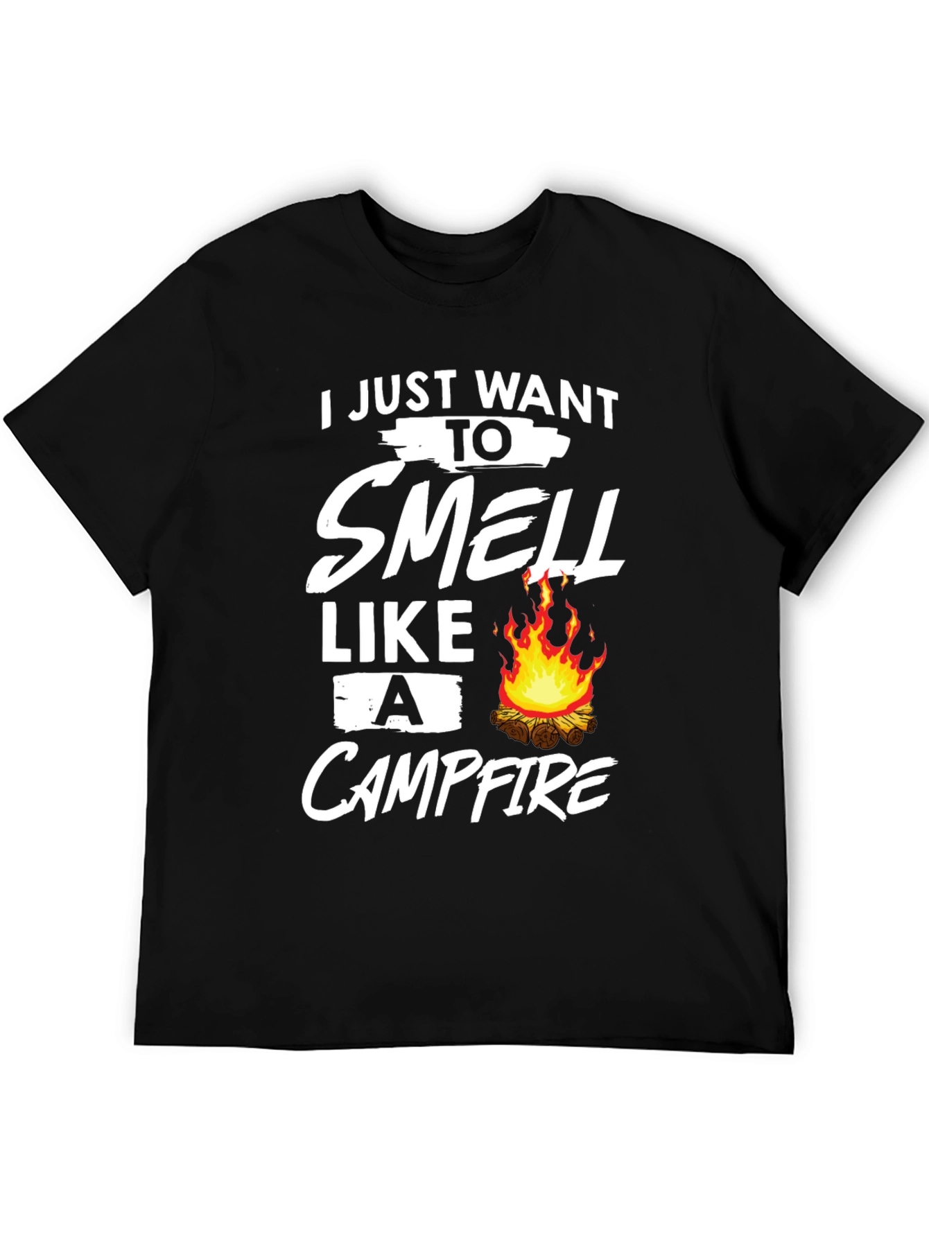 Black Campfire Smell T-Shirt: Cozy Outdoor Adventure view 5