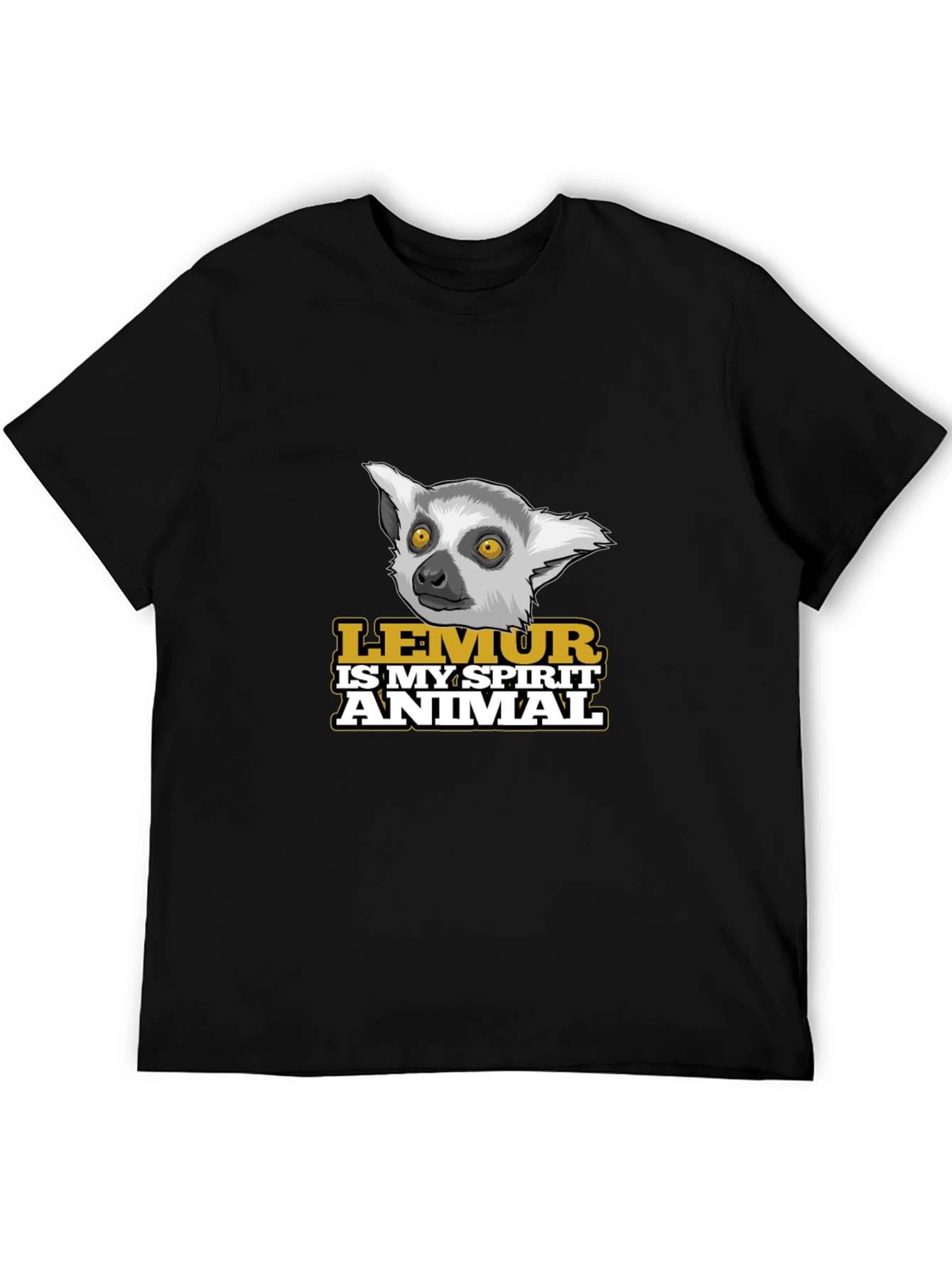 Black Lemur Spirit Animal Black T-Shirt view 5