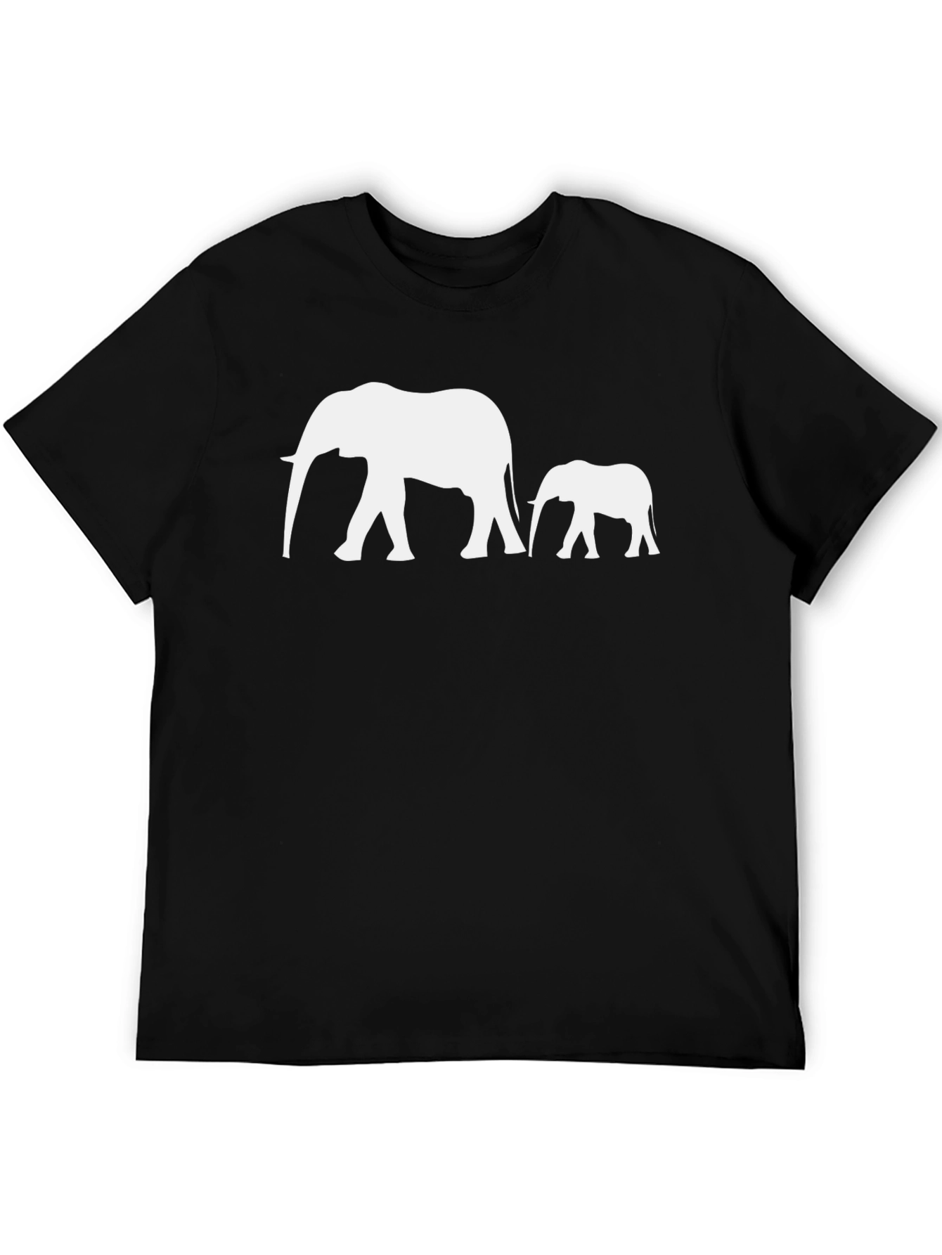 Black Elephant Family Black T-Shirt view 5