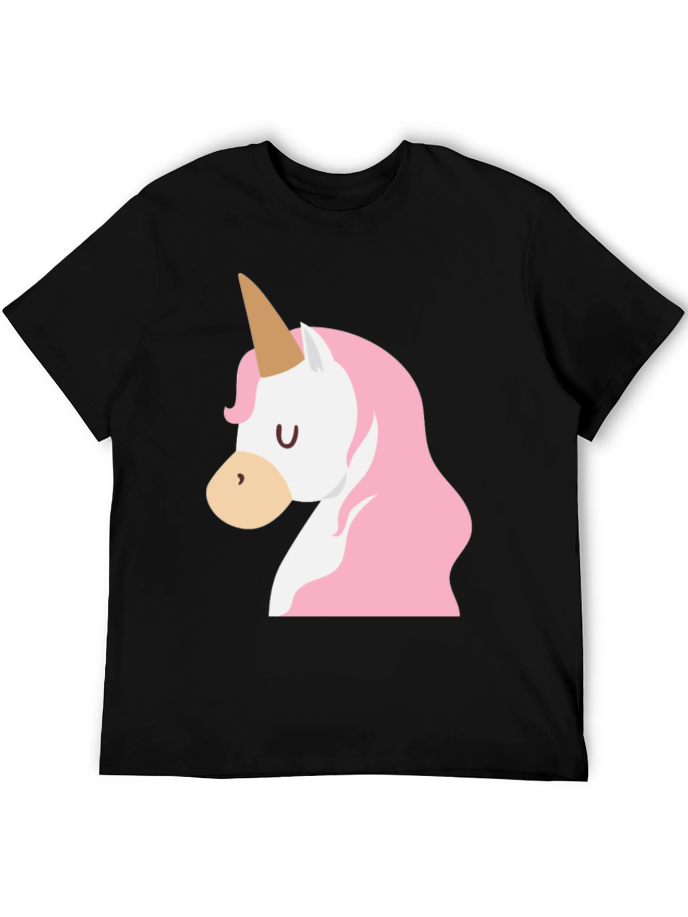 Black Men's Black Unicorn Graphic T-Shirt view 5