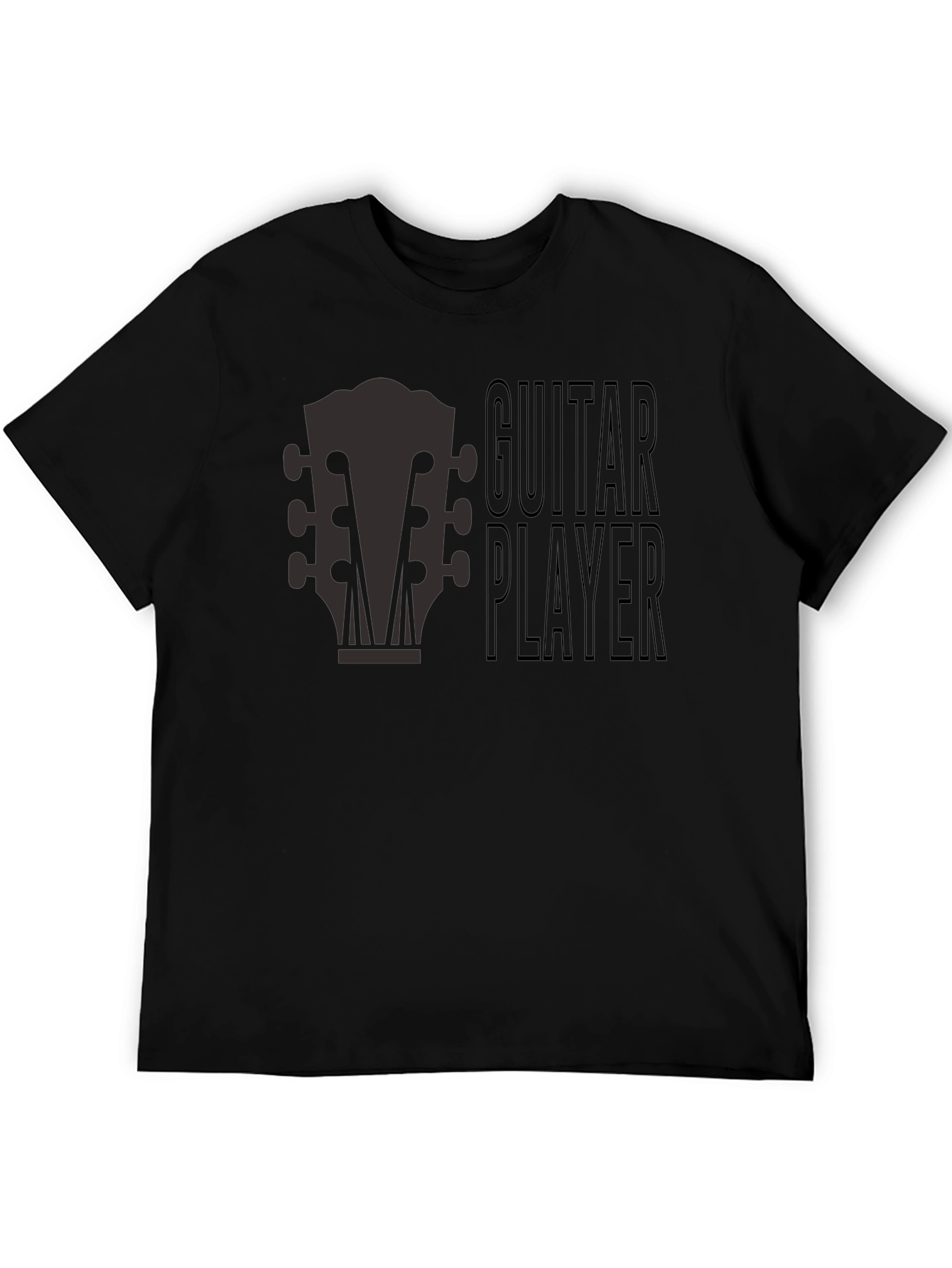 Black Guitar Player Graphic Tee - Musician's T-Shirt view 5
