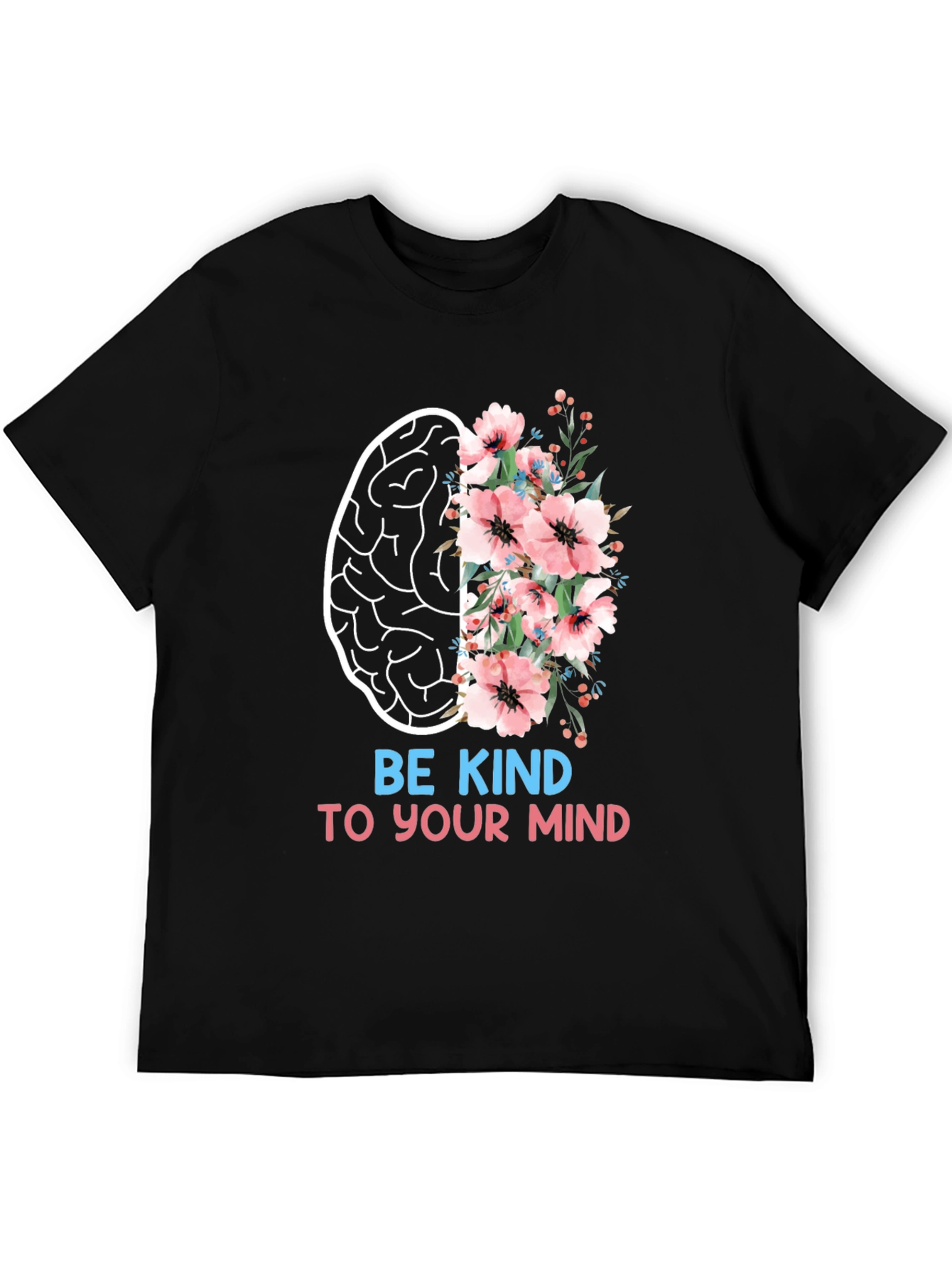 Black Be Kind To Your Mind Graphic Tee view 5