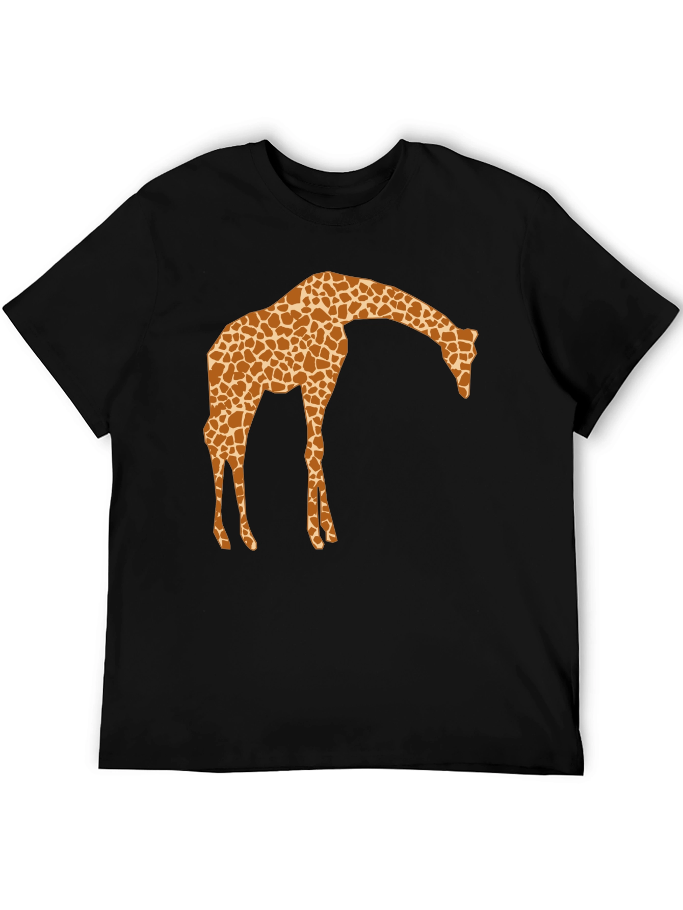 Black Giraffe Print Crew Neck T-Shirt view 5