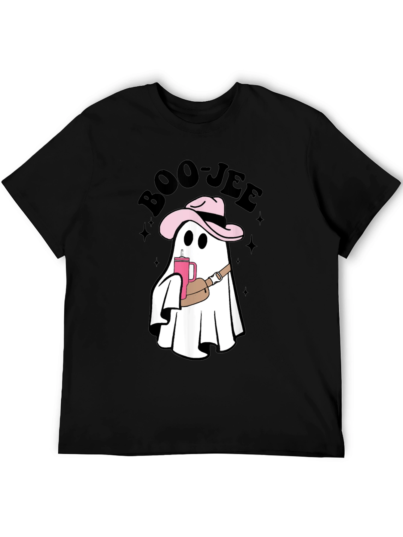 Black Boo-jee Cowboy Ghost T-Shirt - Spooky Chic Style view 5