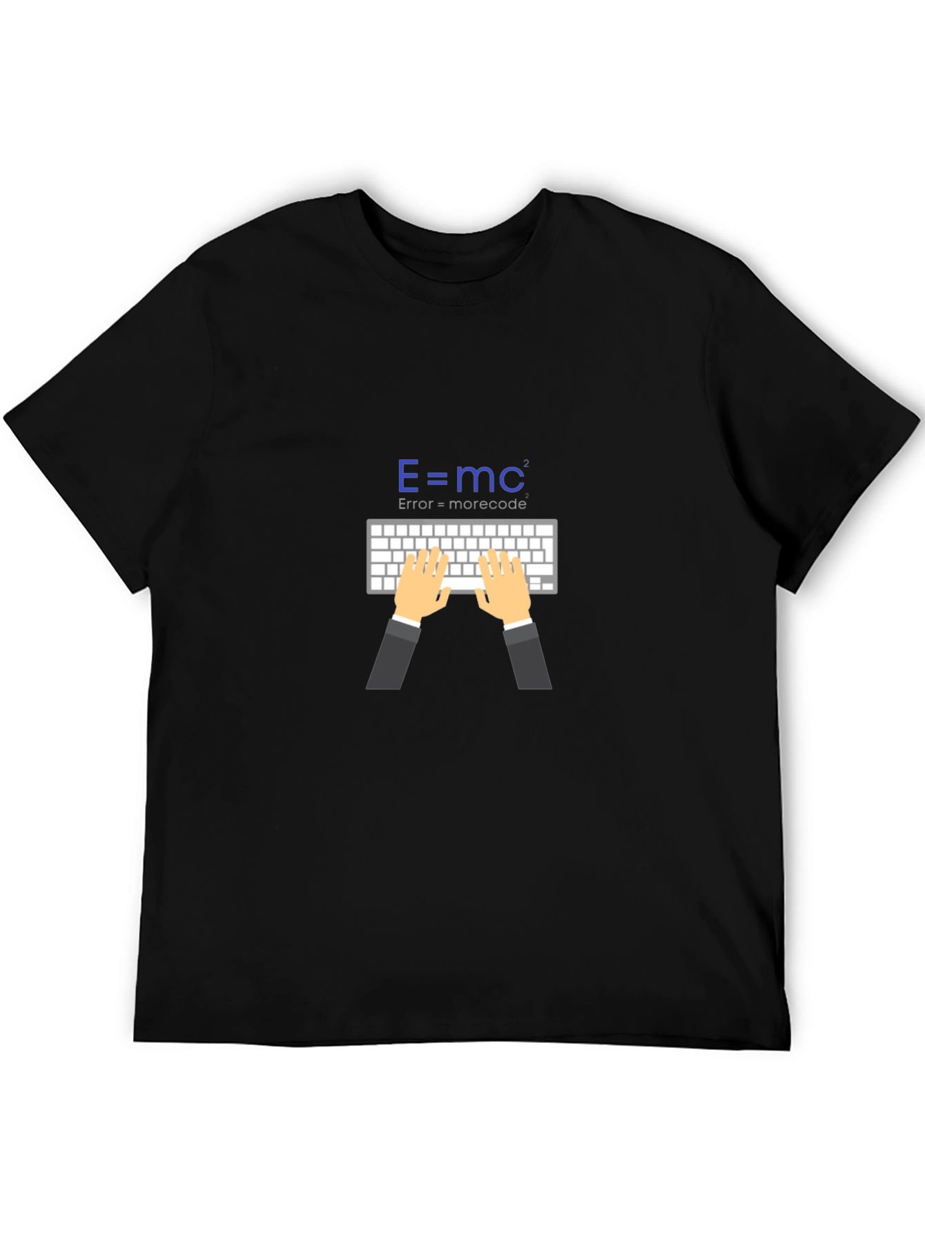 Black E=mc² Coding T-Shirt - Error = More Code view 5