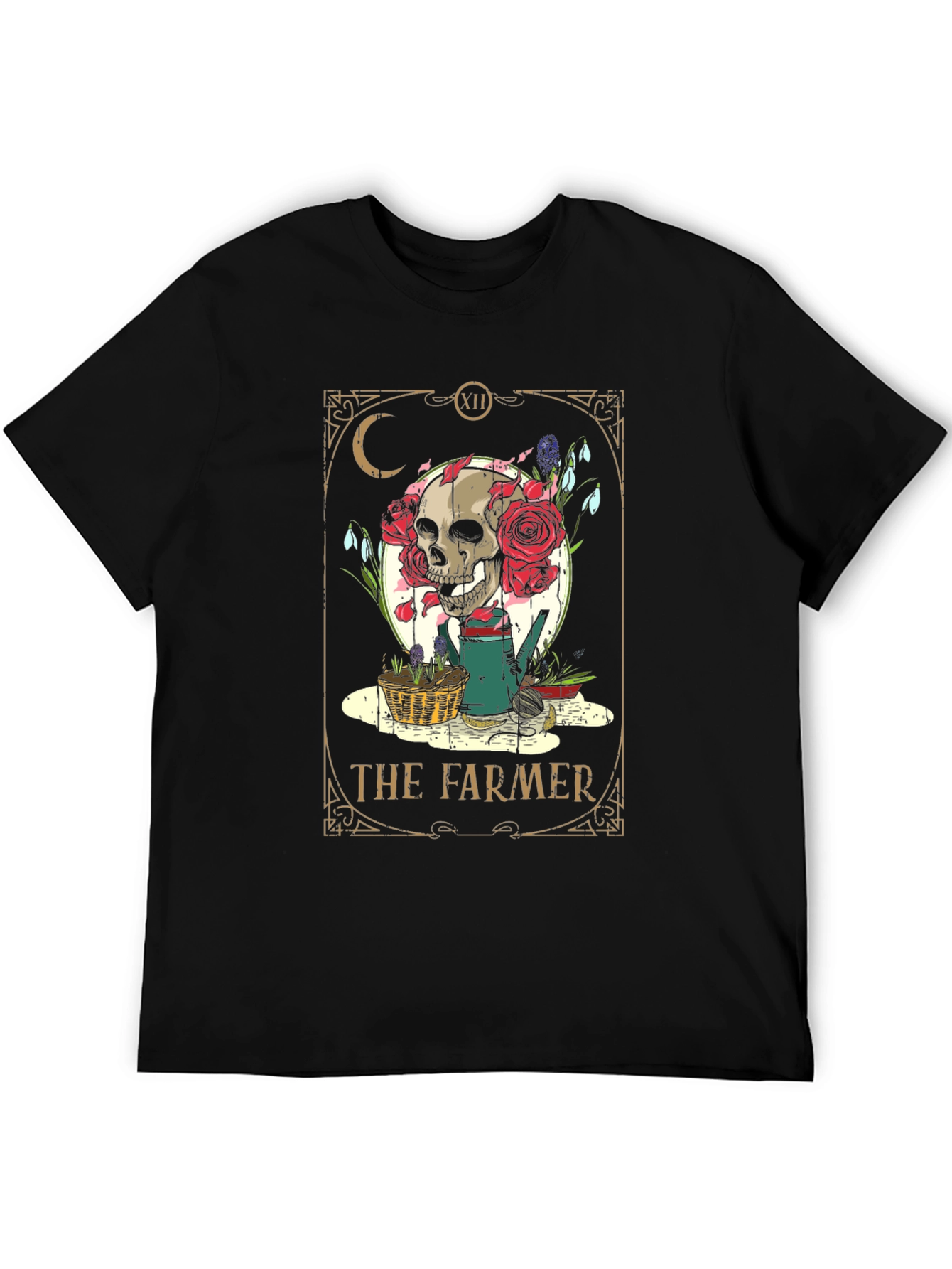 Black The Farmer Tarot Card T-Shirt view 5
