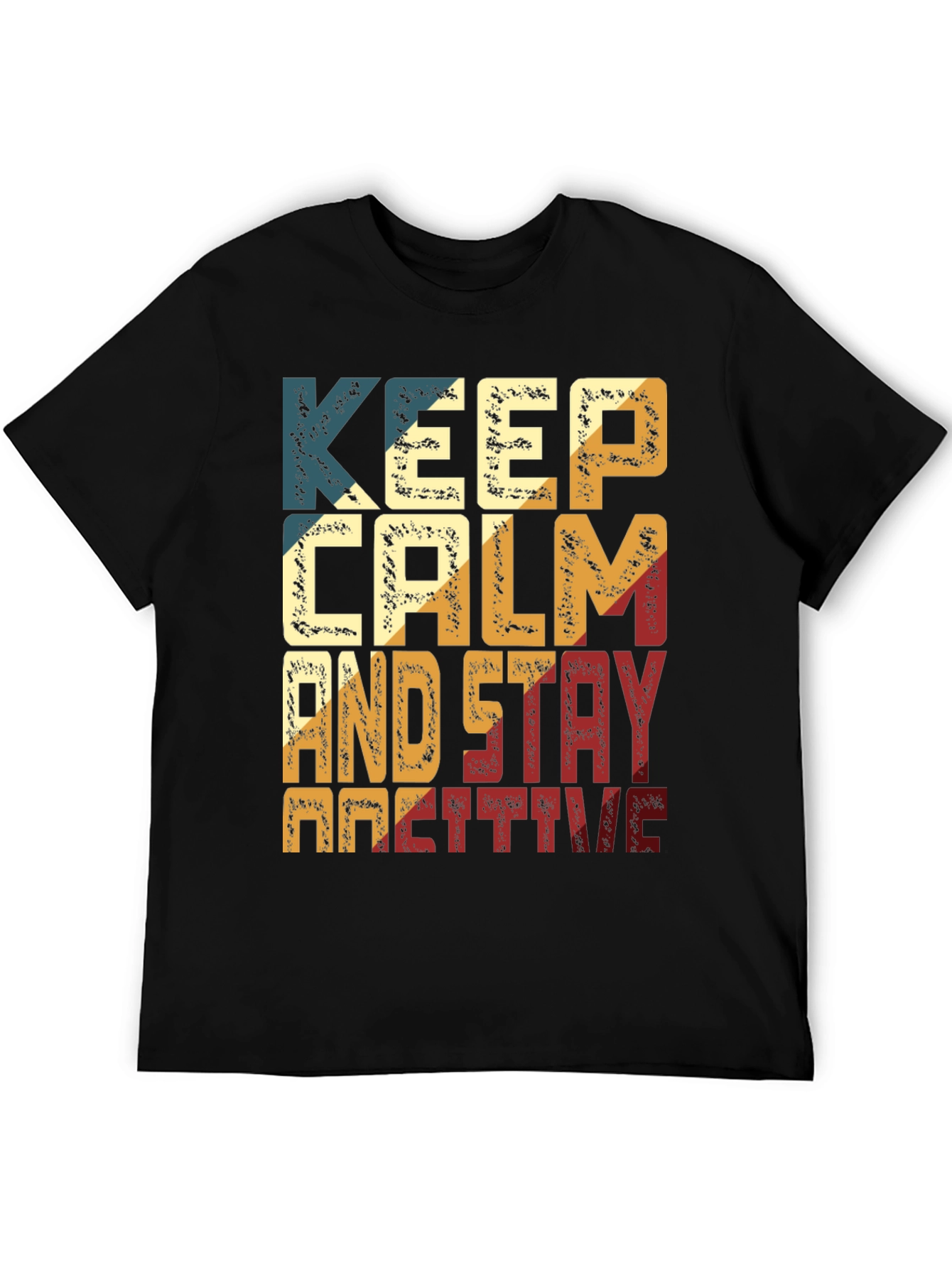 Black Keep Calm And Stay Positive Graphic Tee view 5