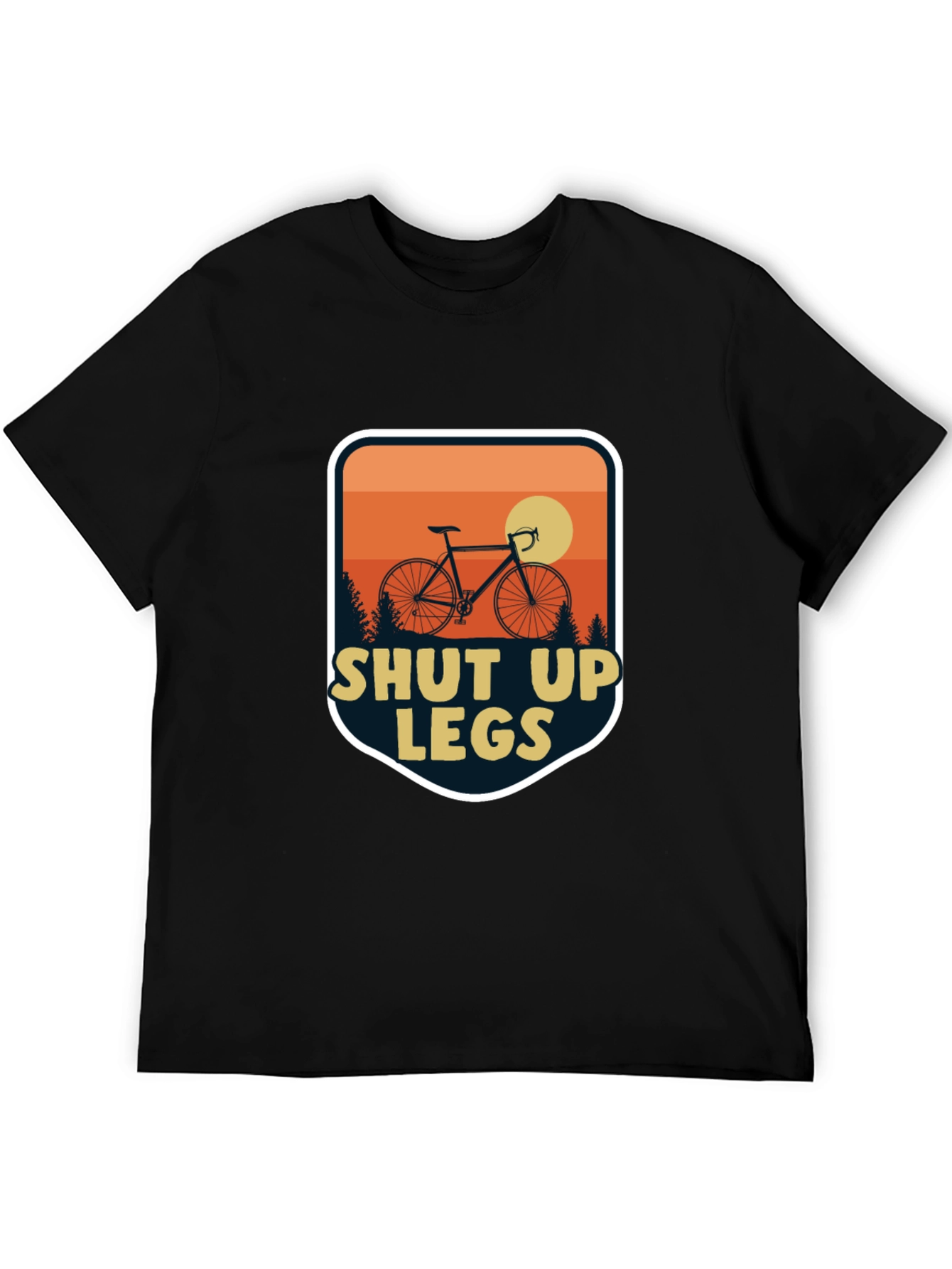 Black Shut Up Legs Cycling T-Shirt view 5
