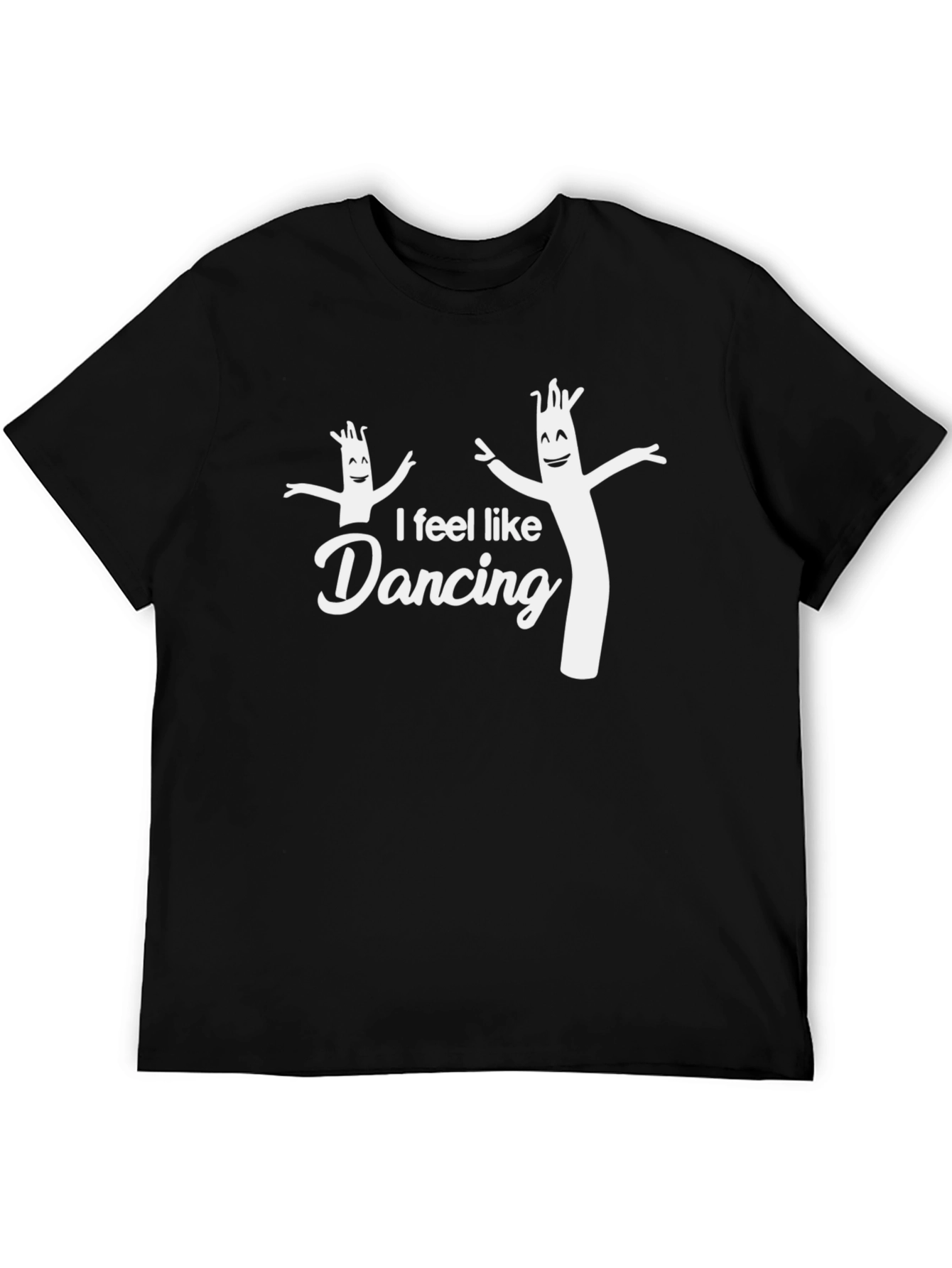 Black I Feel Like Dancing Inflatable Tube Guy T-Shirt view 5