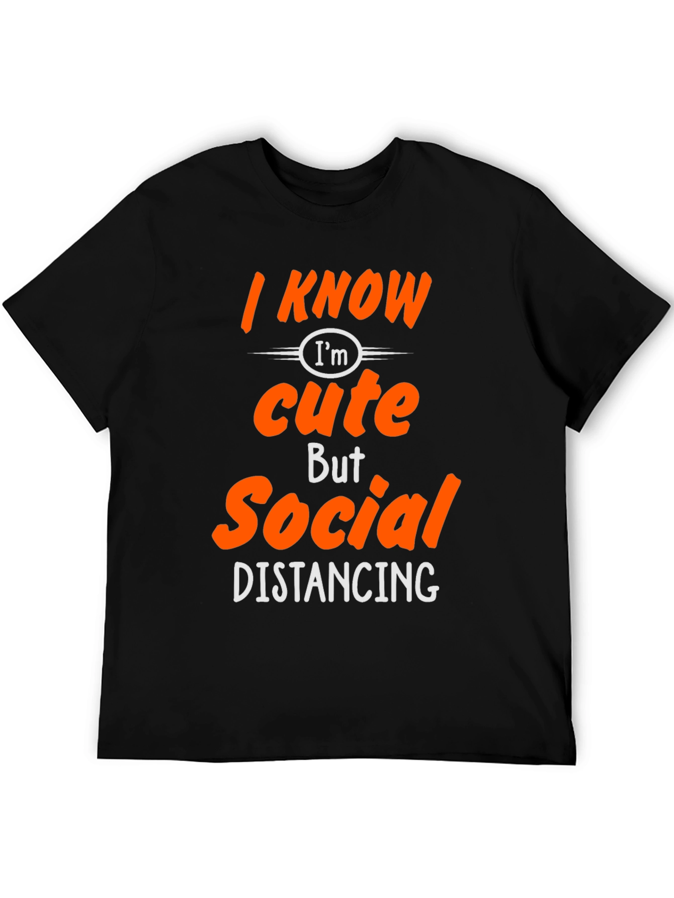 Black Funny Social Distancing Graphic Tee Shirt view 5