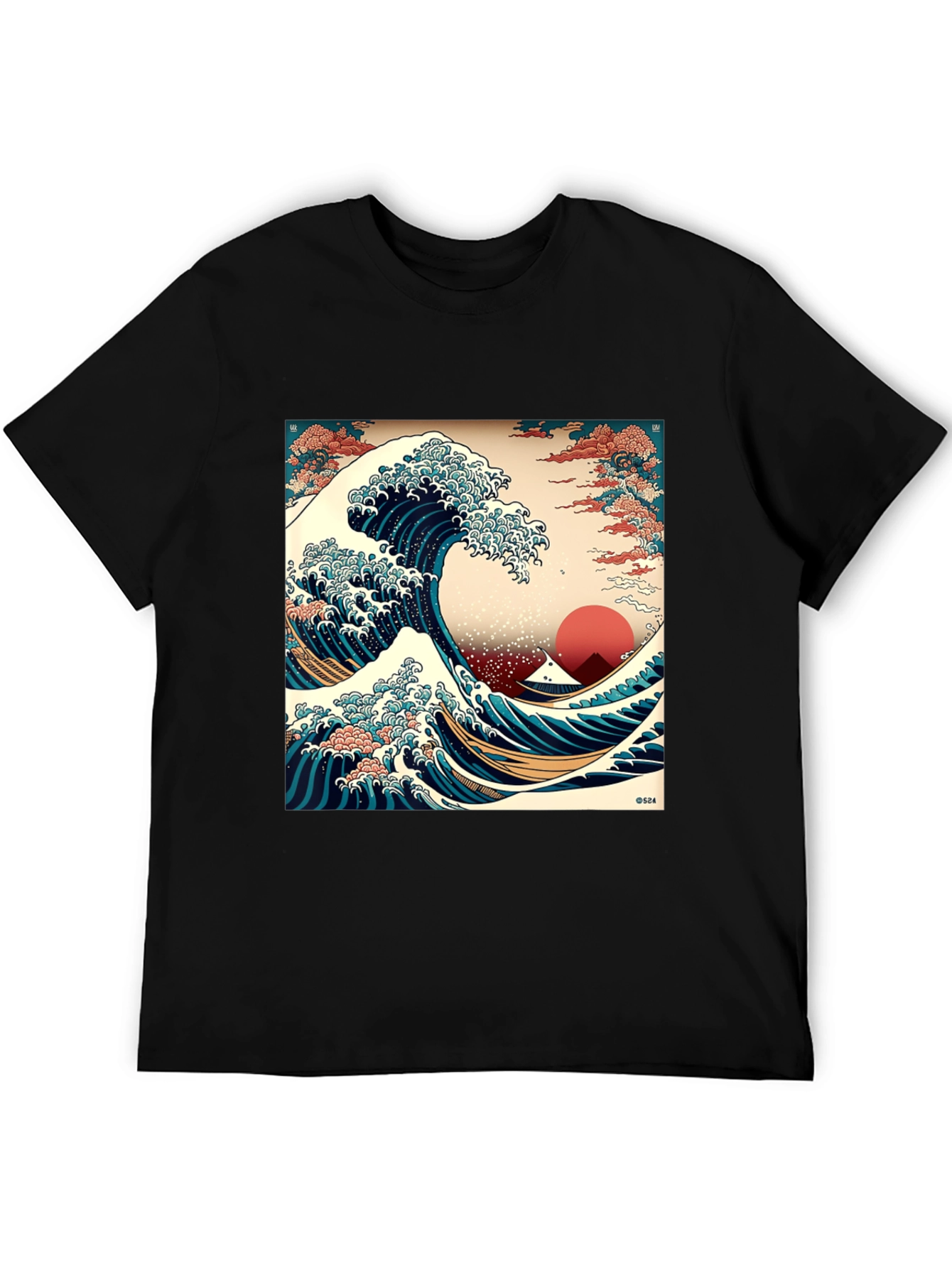 Black Great Wave T-Shirt - Stylish Graphic Tee view 5