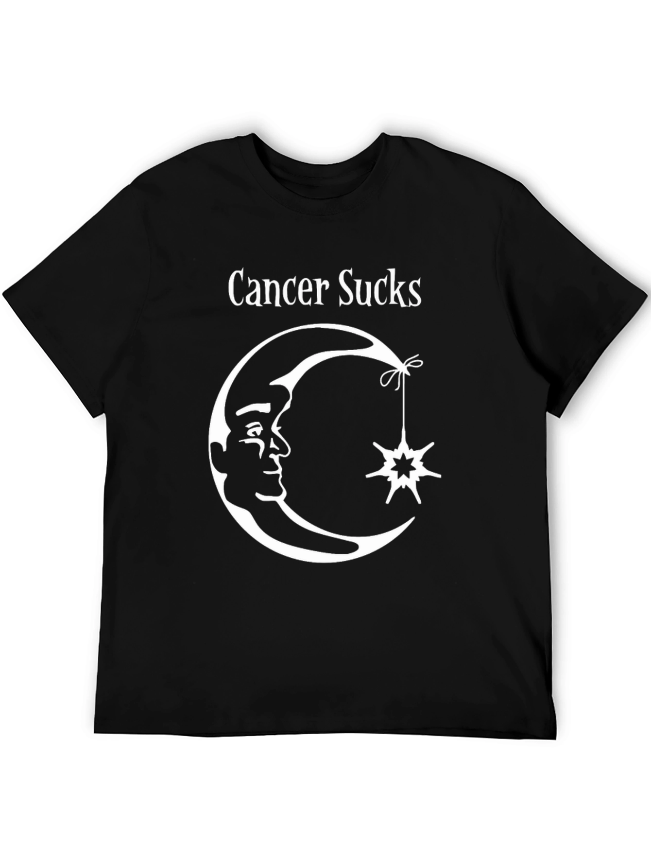 Black Cancer Sucks Graphic Tee - Black Cotton T-Shirt view 5