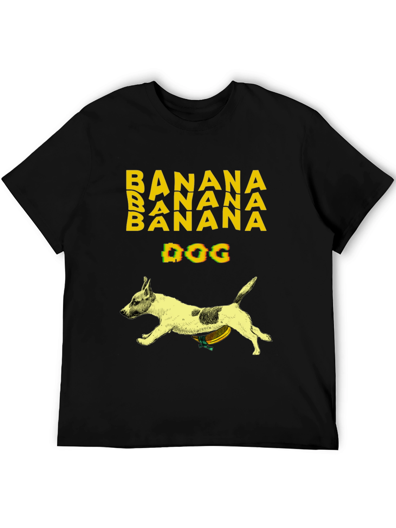 Black Banana Dog Graphic Tee - Humorous Novelty T-Shirt view 5