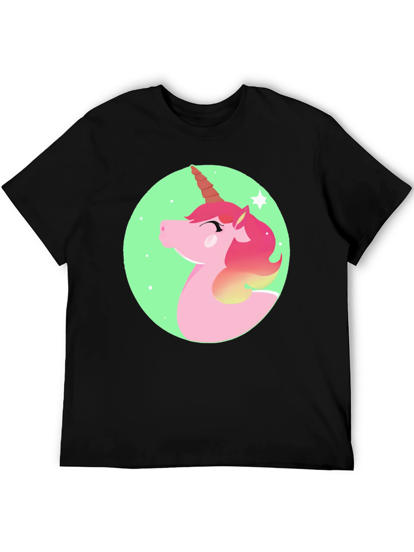 Black Unicorn Graphic Print T-Shirt view 5