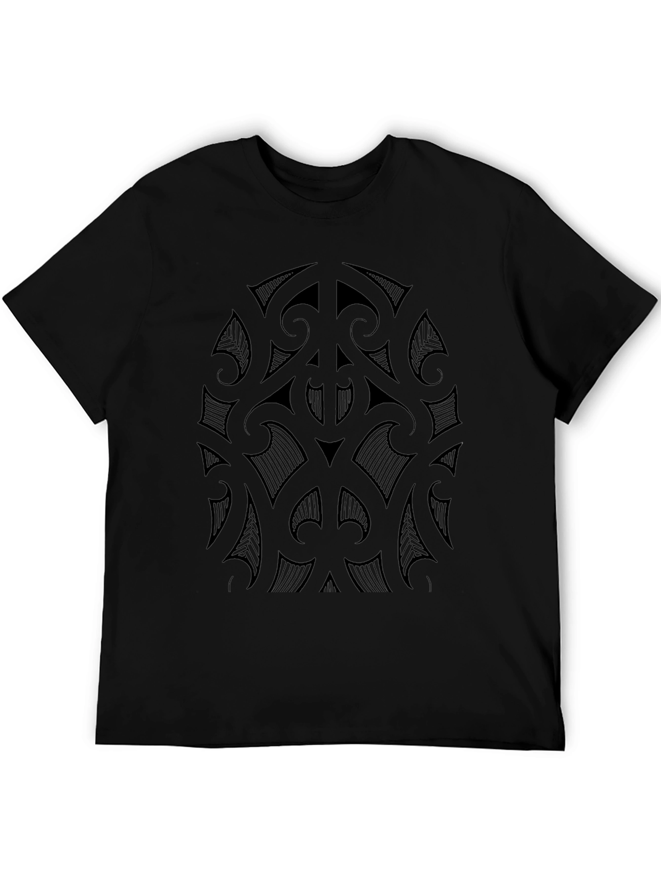 Black Tribal Tattoo Design Black T-Shirt view 5