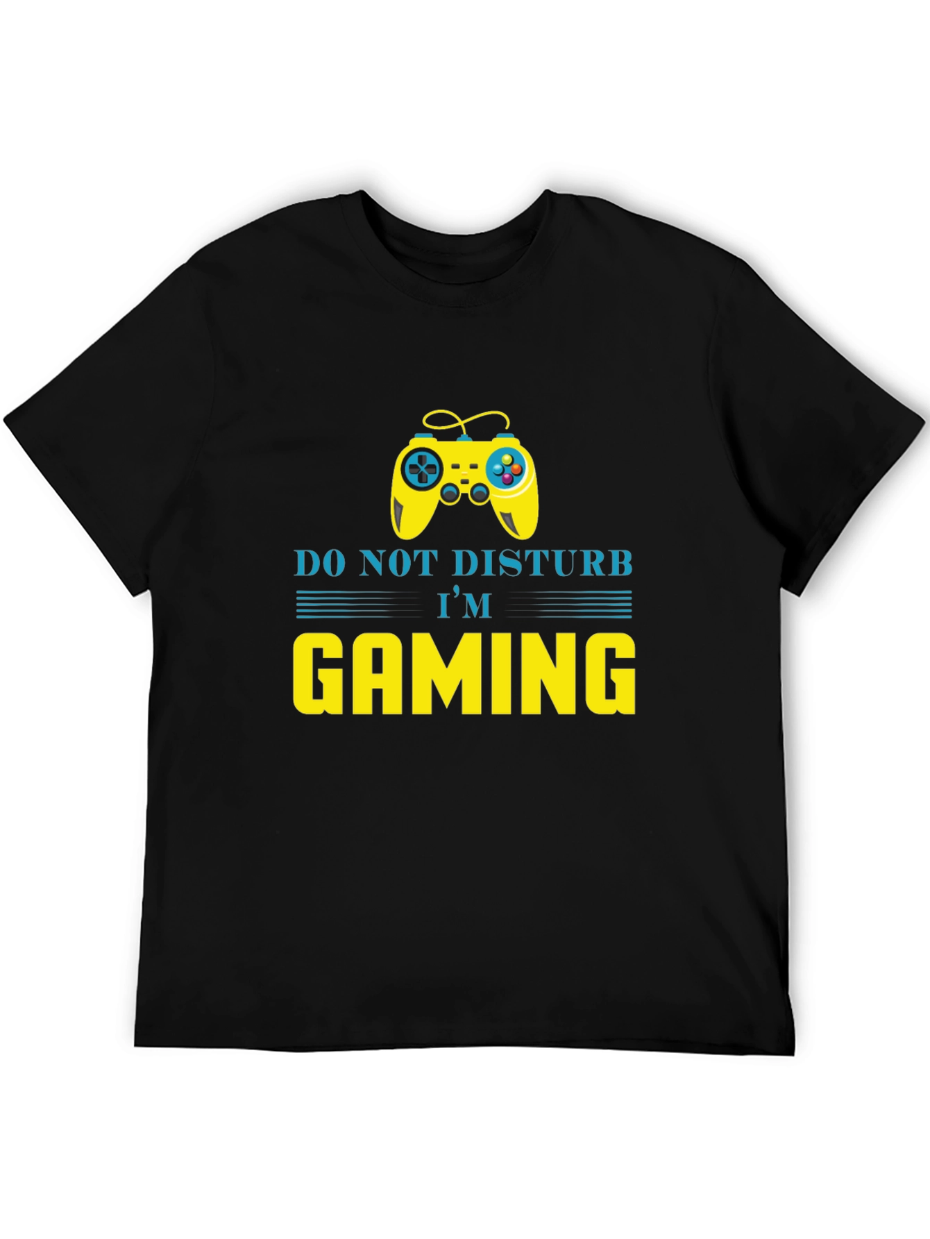 Black Do Not Disturb I'm Gaming T-Shirt view 5