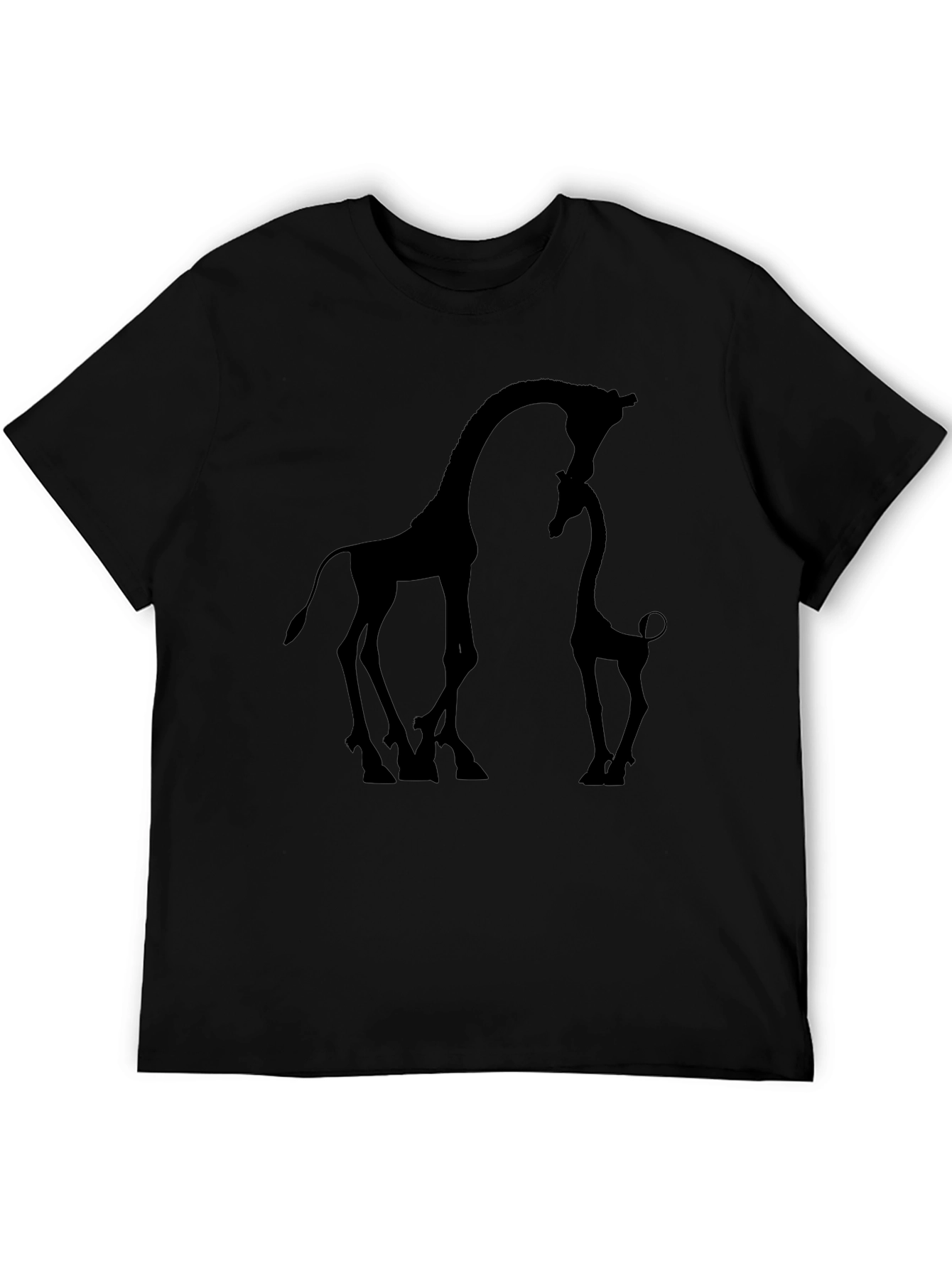 Black Giraffe Silhouette Graphic Tee - Black view 5