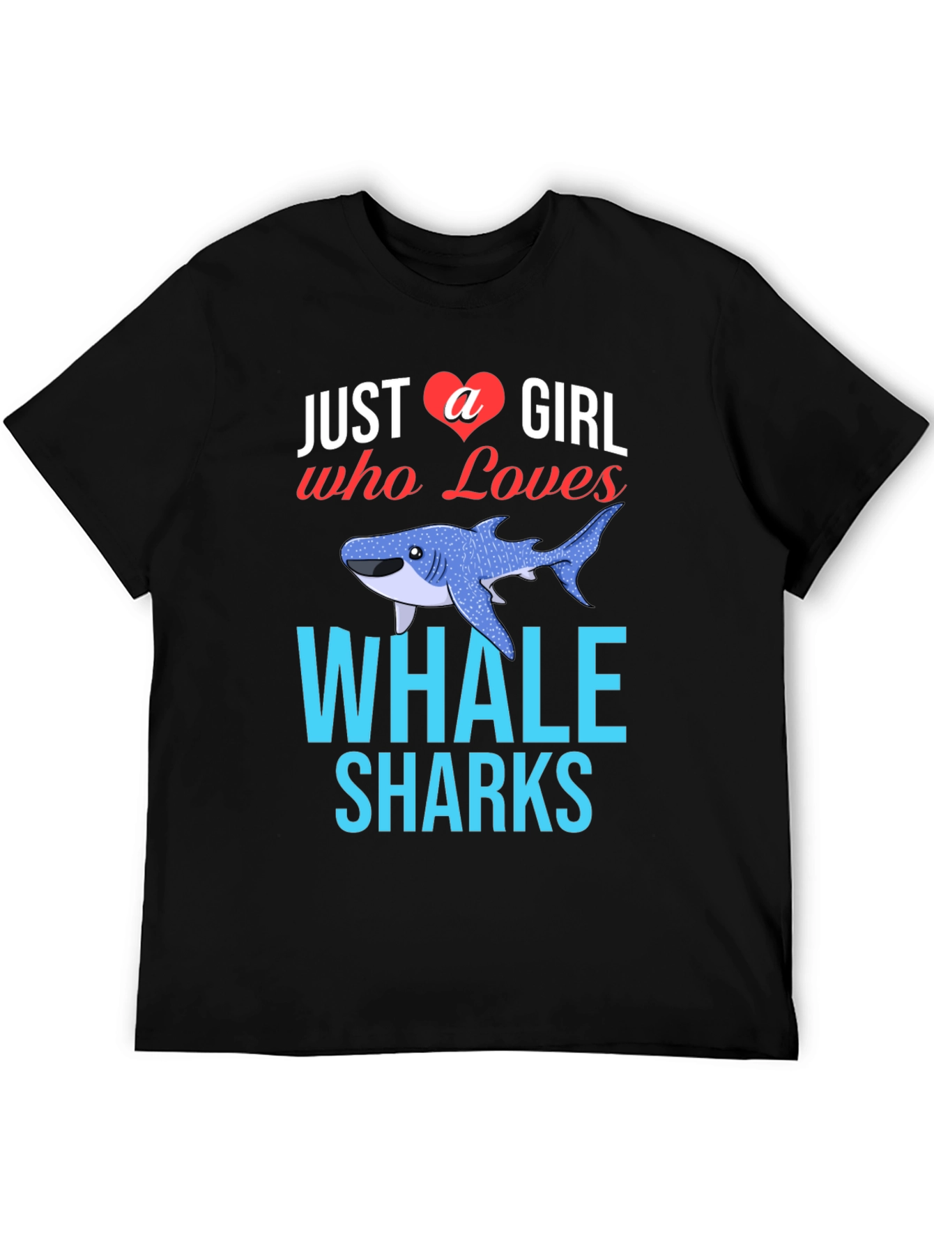 Black Just A Girl Who Loves Whale Sharks T-Shirt view 5