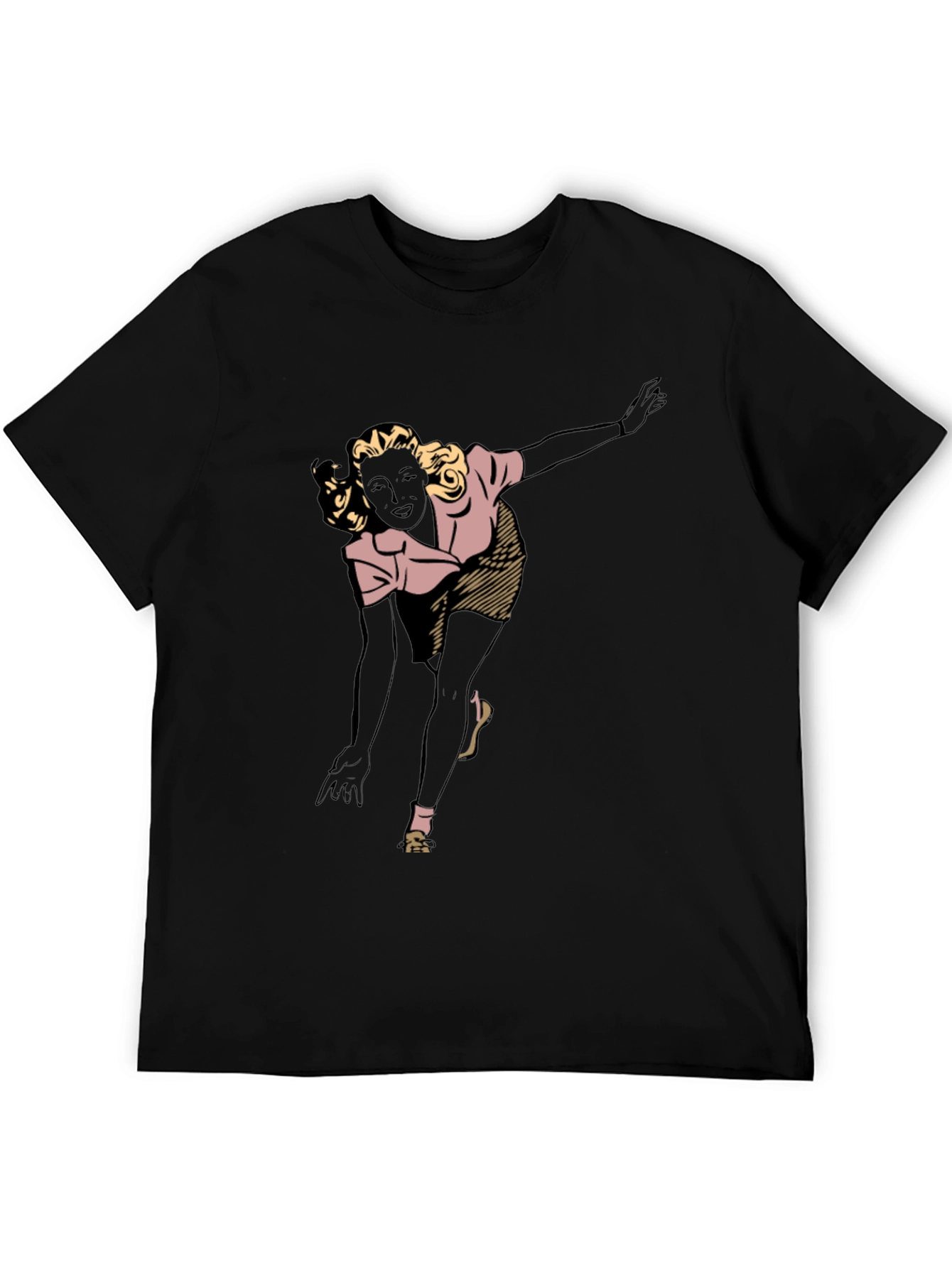 Black Retro Bowling Girl Graphic Tee view 5