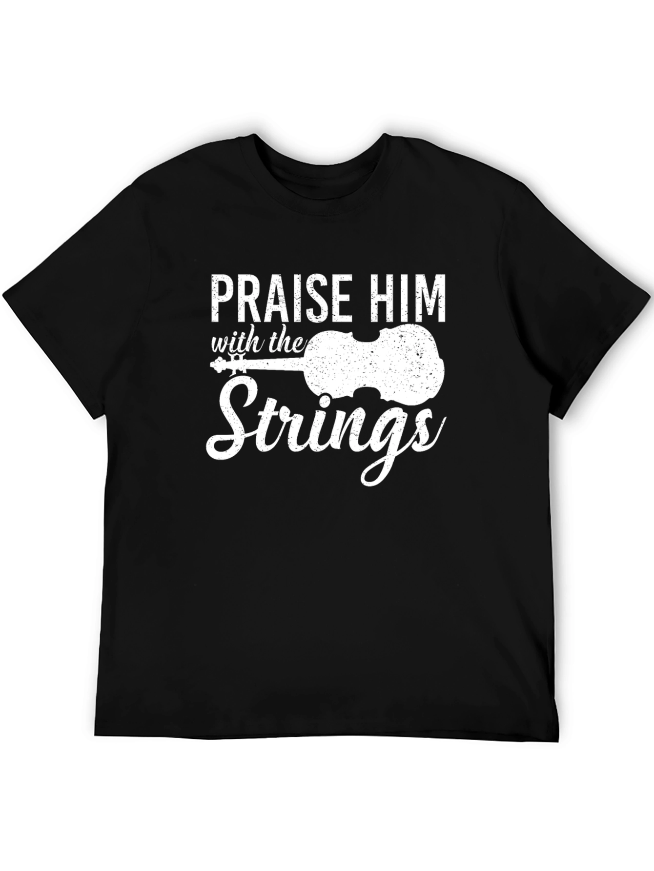 Praise Him With Strings T-Shirt - Christian Music Tee - 5