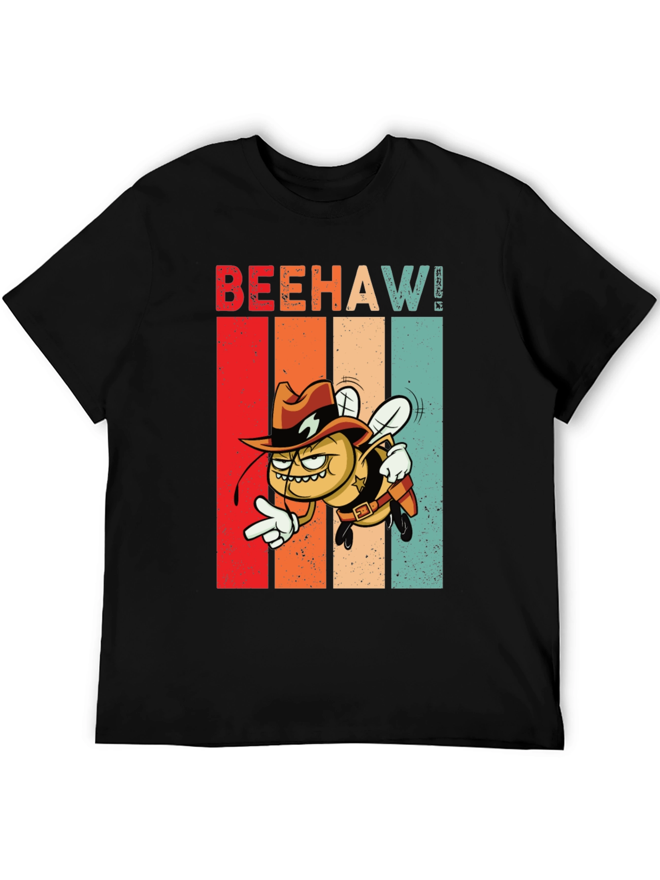 Black Beehaw! Graphic T-Shirt - Cowboy Bee view 5
