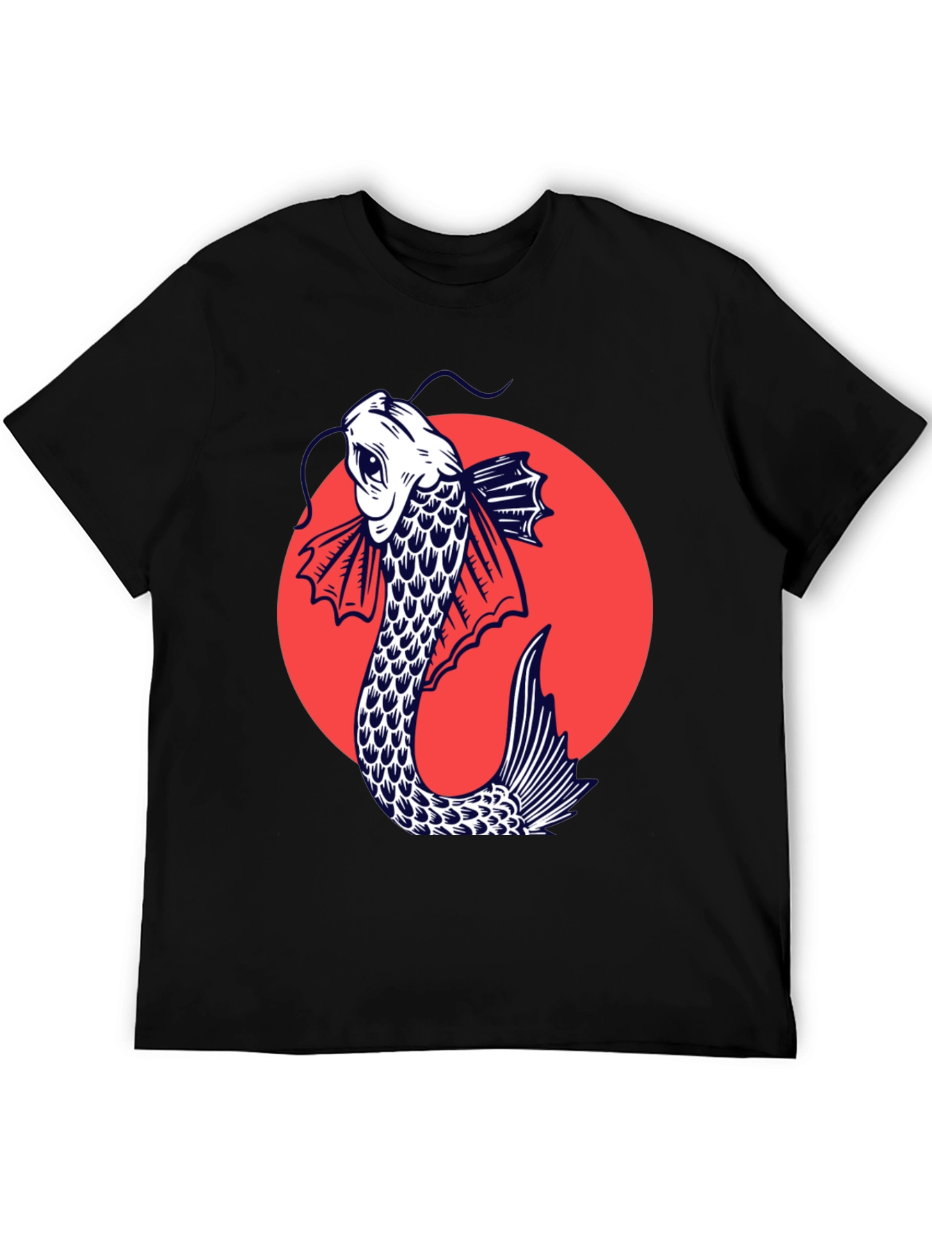 Black Koi Fish Graphic Tee - Stylish Japanese Art Shirt view 5