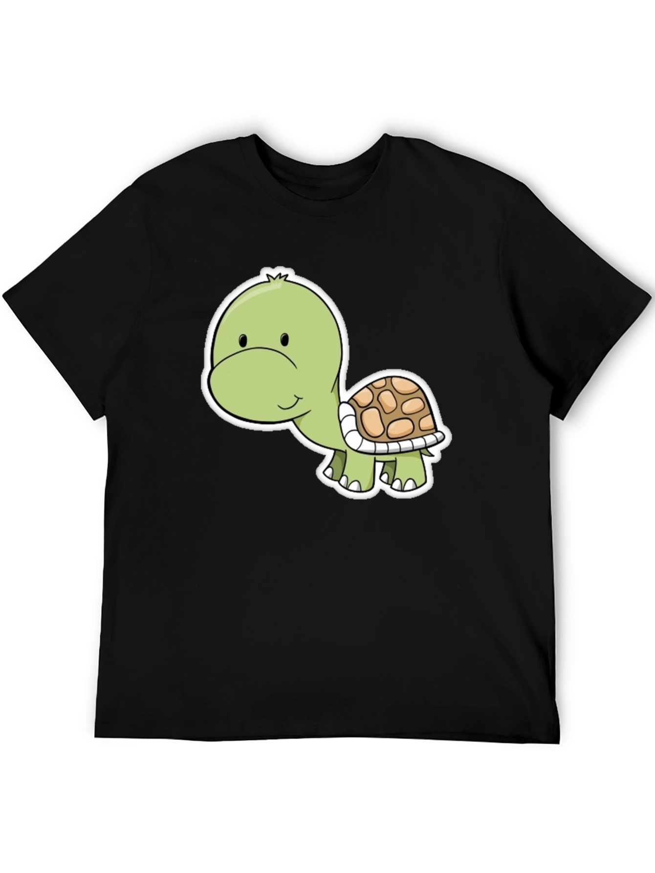 Black Cute Turtle Graphic Tee - Soft Cotton Blend view 5