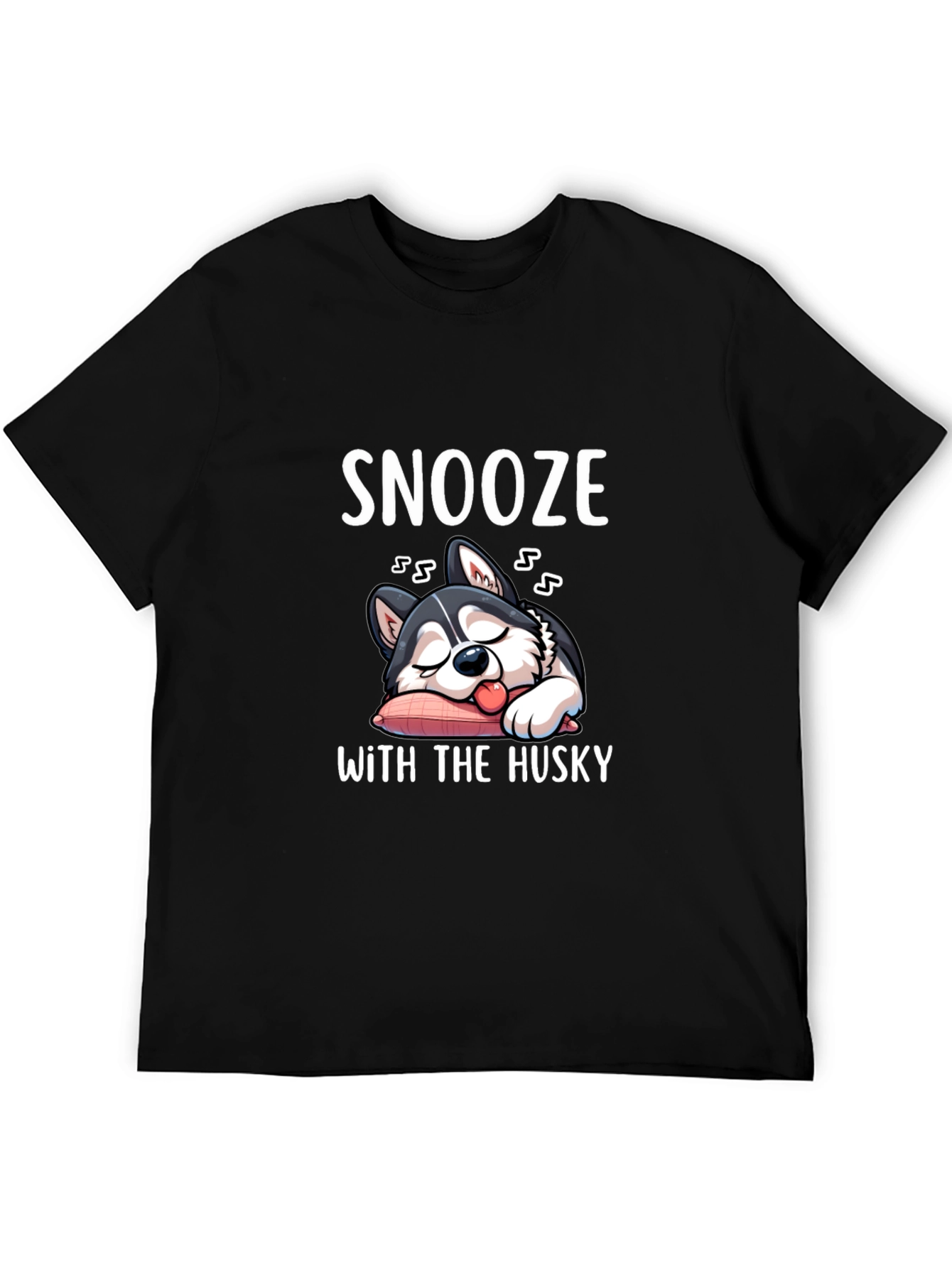 Black Snooze With the Husky T-Shirt view 5